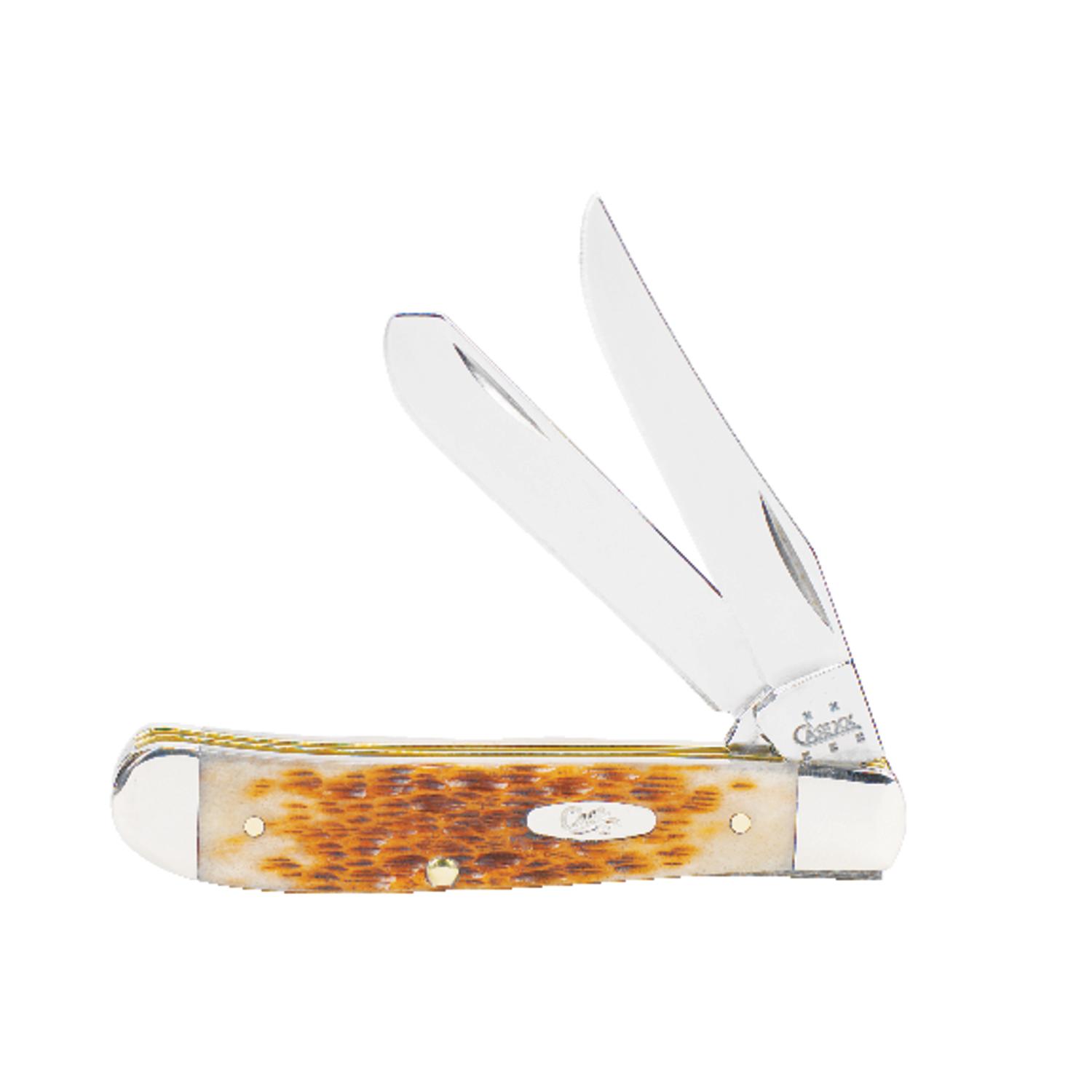 Case Mini Trapper Amber Stainless Steel 4-5 in. Pocket Knife