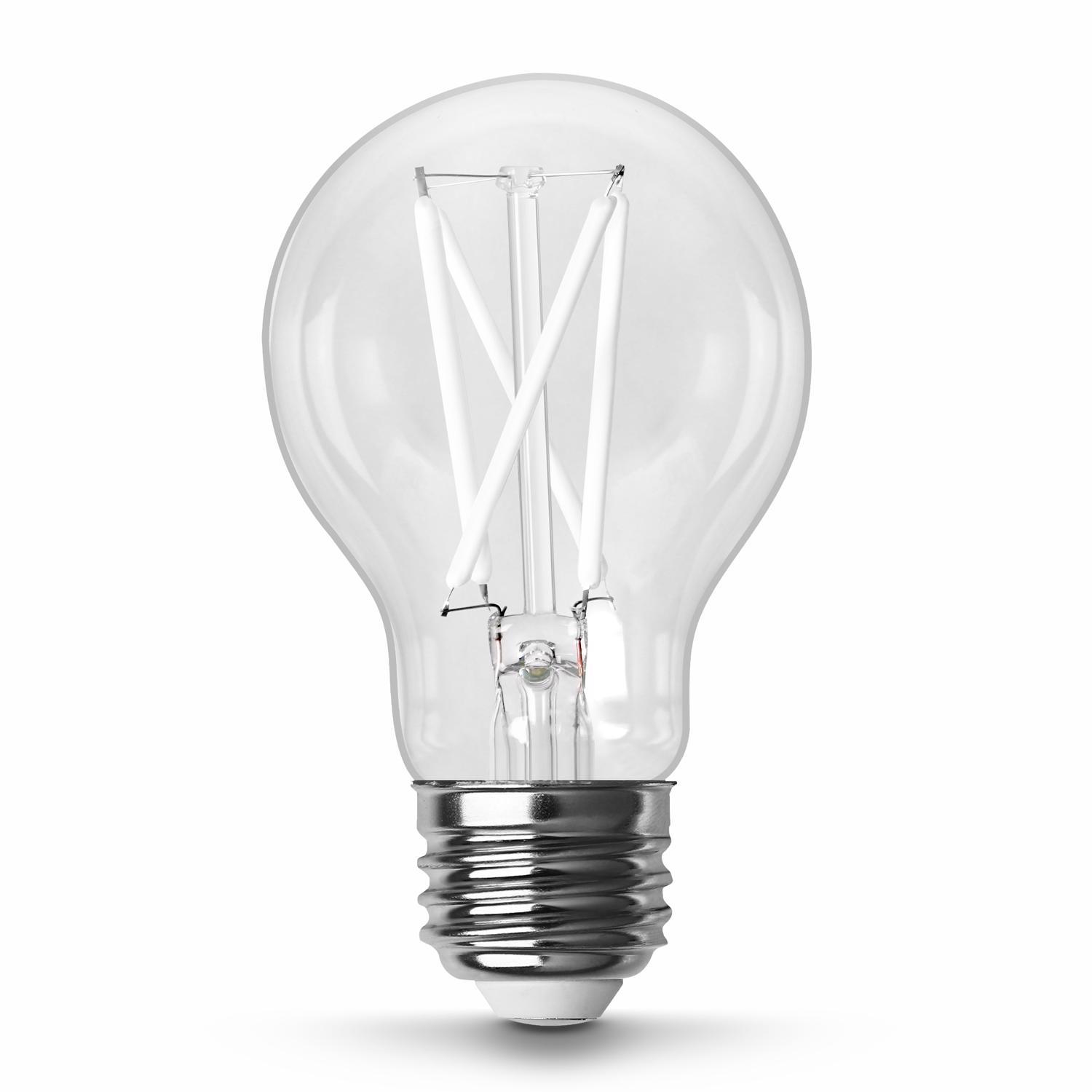 Feit A19 E26 (Medium) Filament LED Bulb Adjustable White 60 Watt Equivalence 2 Pack