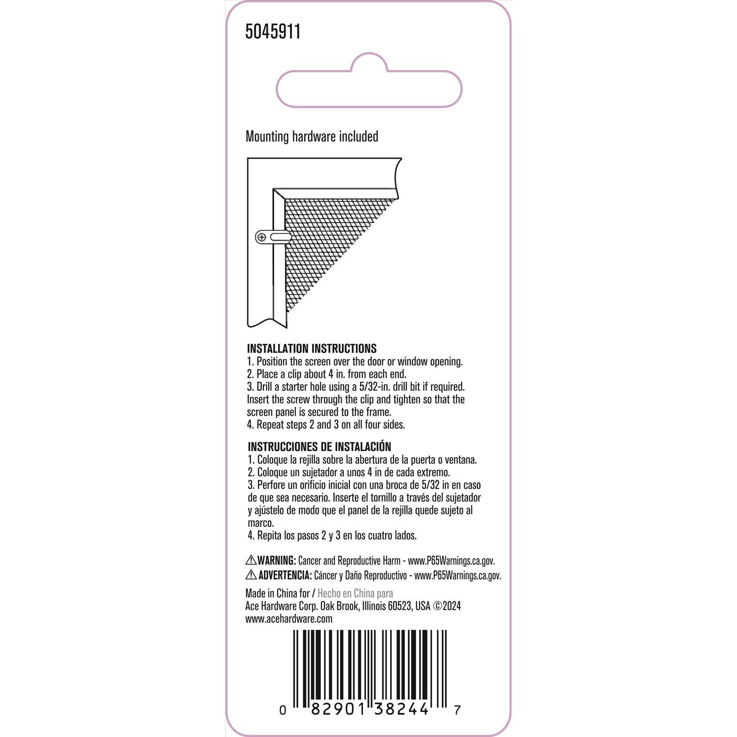 Ace White Nylon Flush Panel Cip For 1/16 8 pk