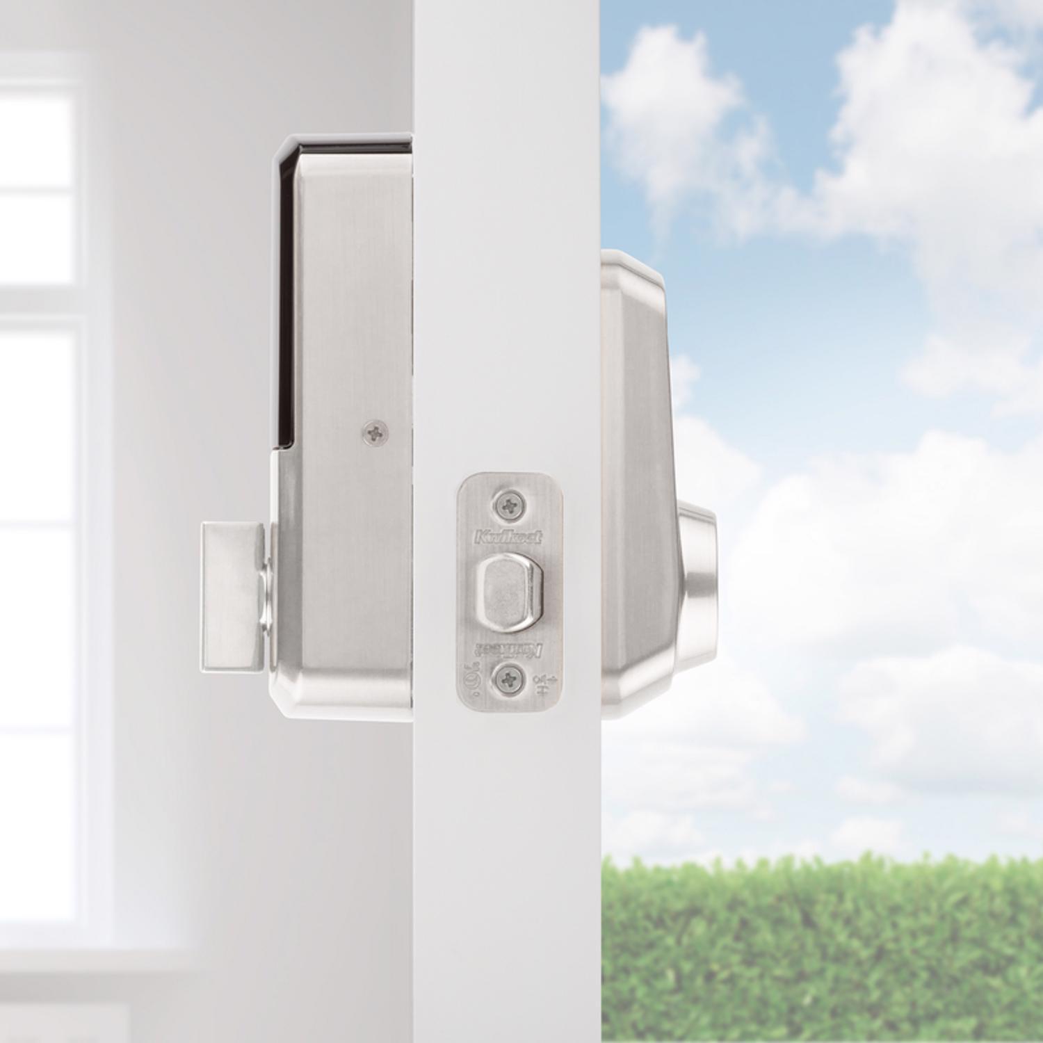 Kwikset SmartKey Aura Satin Nickel Metal Bluetooth Keypad Entry Smart