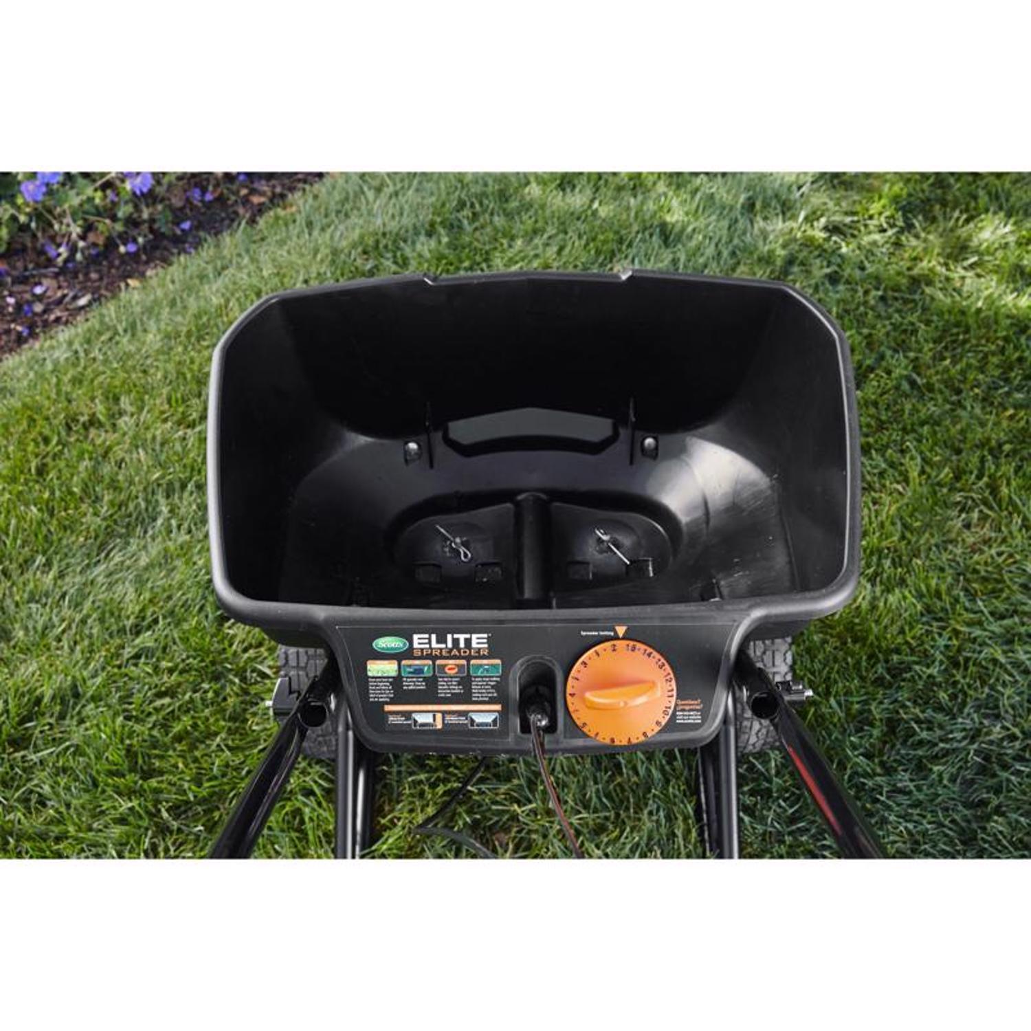 Scotts Elite 72 in. W Broadcast Push Spreader For Fertilizer/Ice Melt/Seed 30 lb