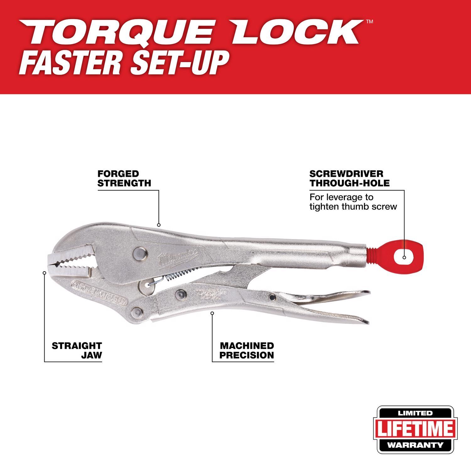 Milwaukee Torque Lock 10 in. Forged Alloy Steel Straight Jaw Pliers