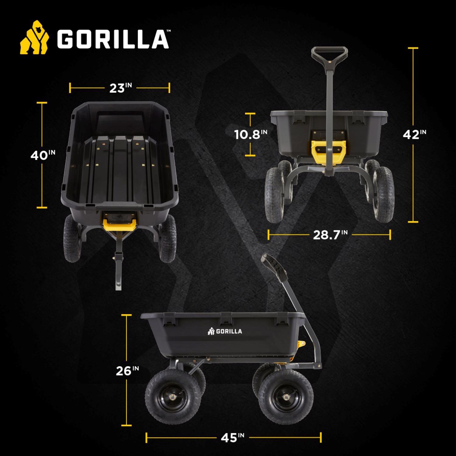Gorilla Carts Poly Dump Cart 1200 lb. cap.