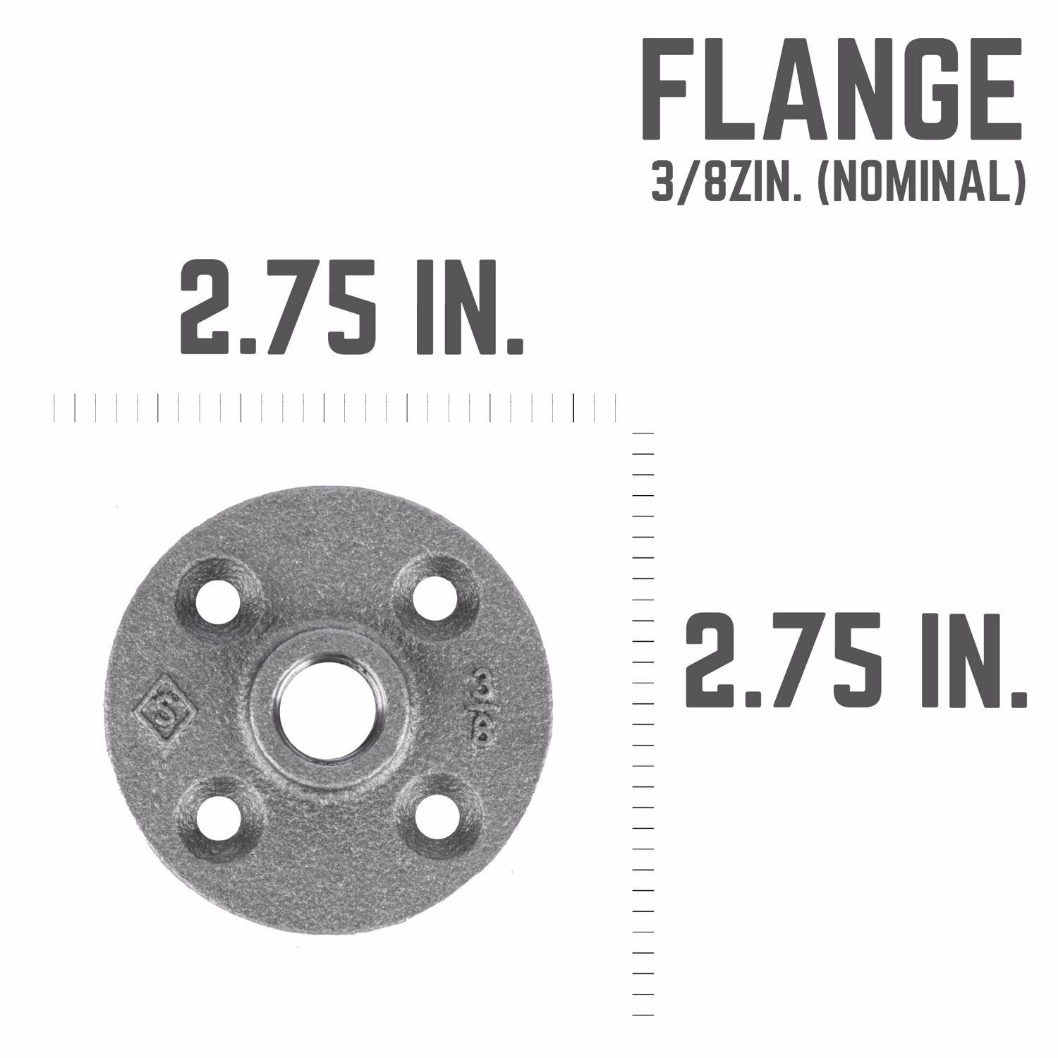 STZ Industries 3/8 in. FIP each Black Malleable Iron 2.75 in. L Floor Flange