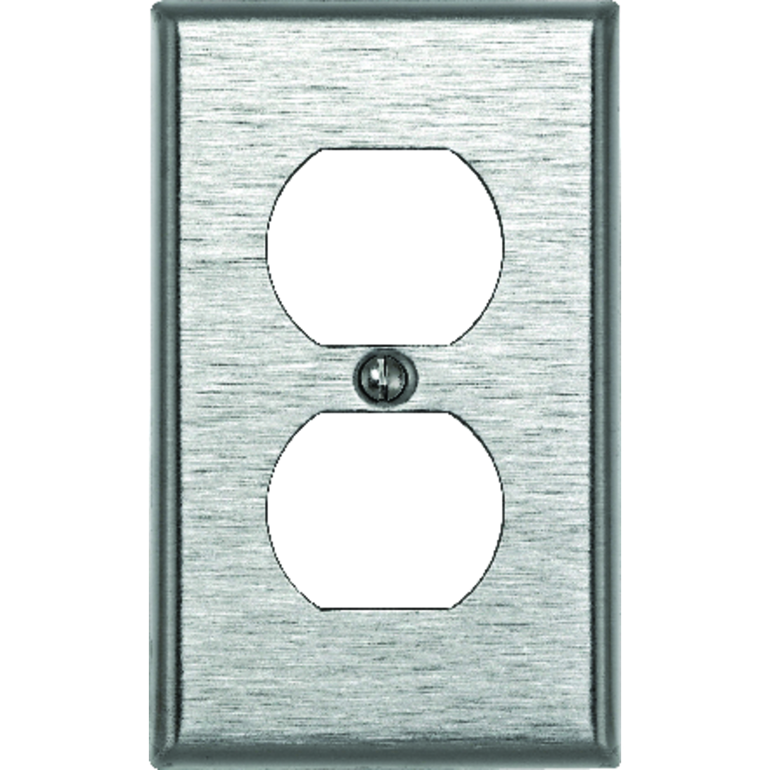 Leviton Silver 1 gang Stainless Steel Duplex Outlet Wall Plate 1 pk