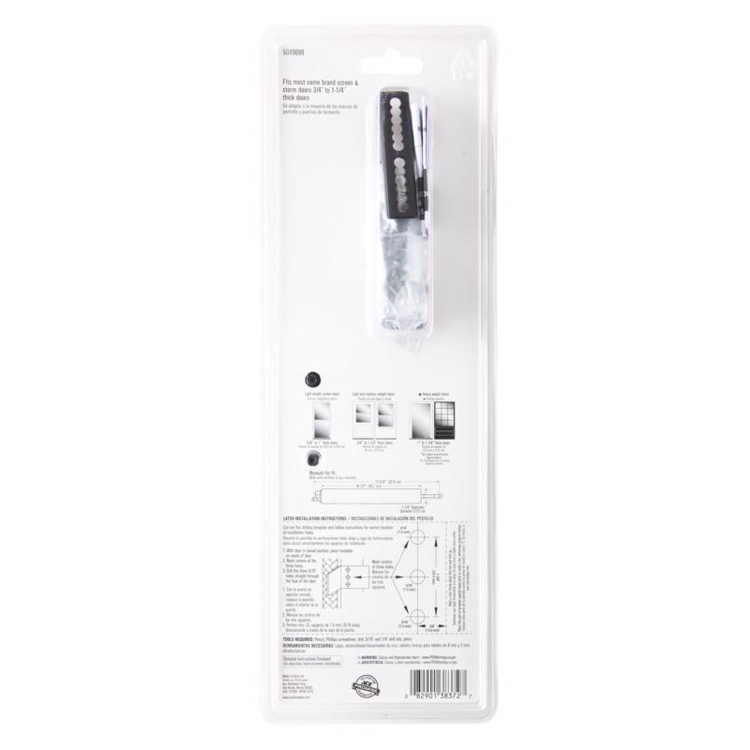 Ace Black Aluminum/Steel Pneumatic Screen/Storm Door Closer