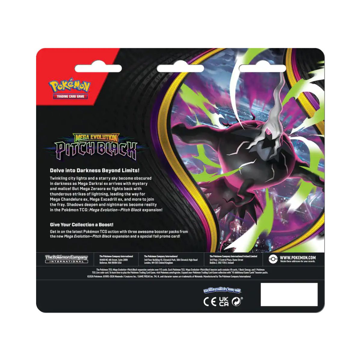 Pokemon - Trading Card Game: Mega Evolution - Pitch Black 3 Pack Booster