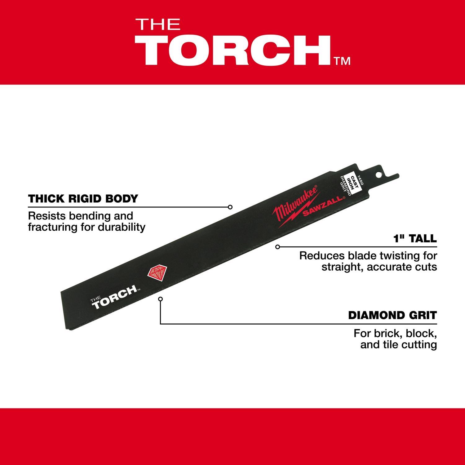 Milwaukee The Torch 6 in. Diamond Grit Reciprocating Saw Blade 1 pk