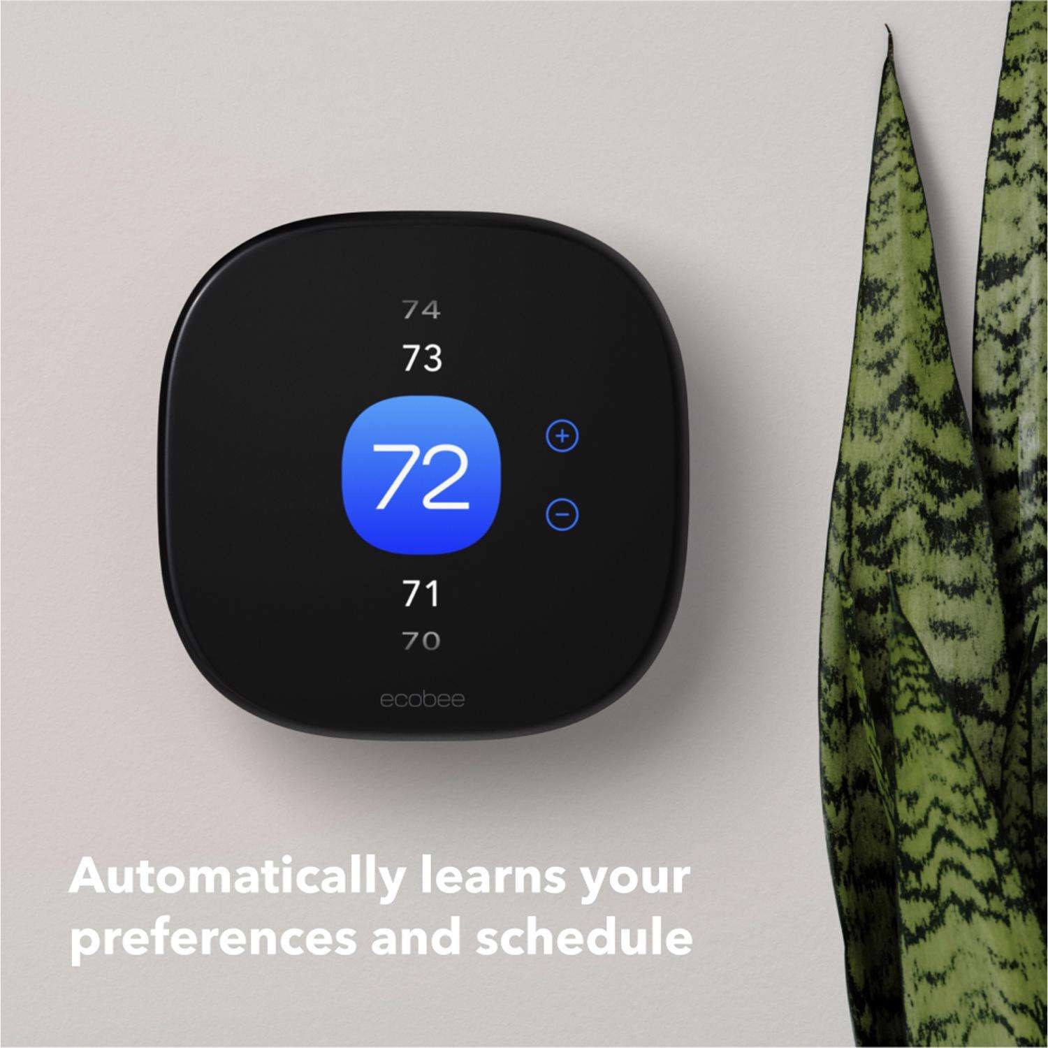 Ecobee Enhanced Built In WiFi Heating and Cooling Touch Screen Smart-Enabled Thermostat