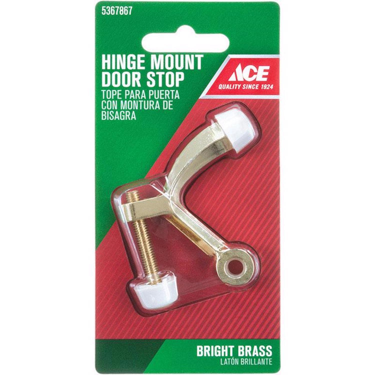 Ace 2-5/8 in. W Metal Bright Gold Hinge Pin Door Stop Mounts to door and wall 0 in.