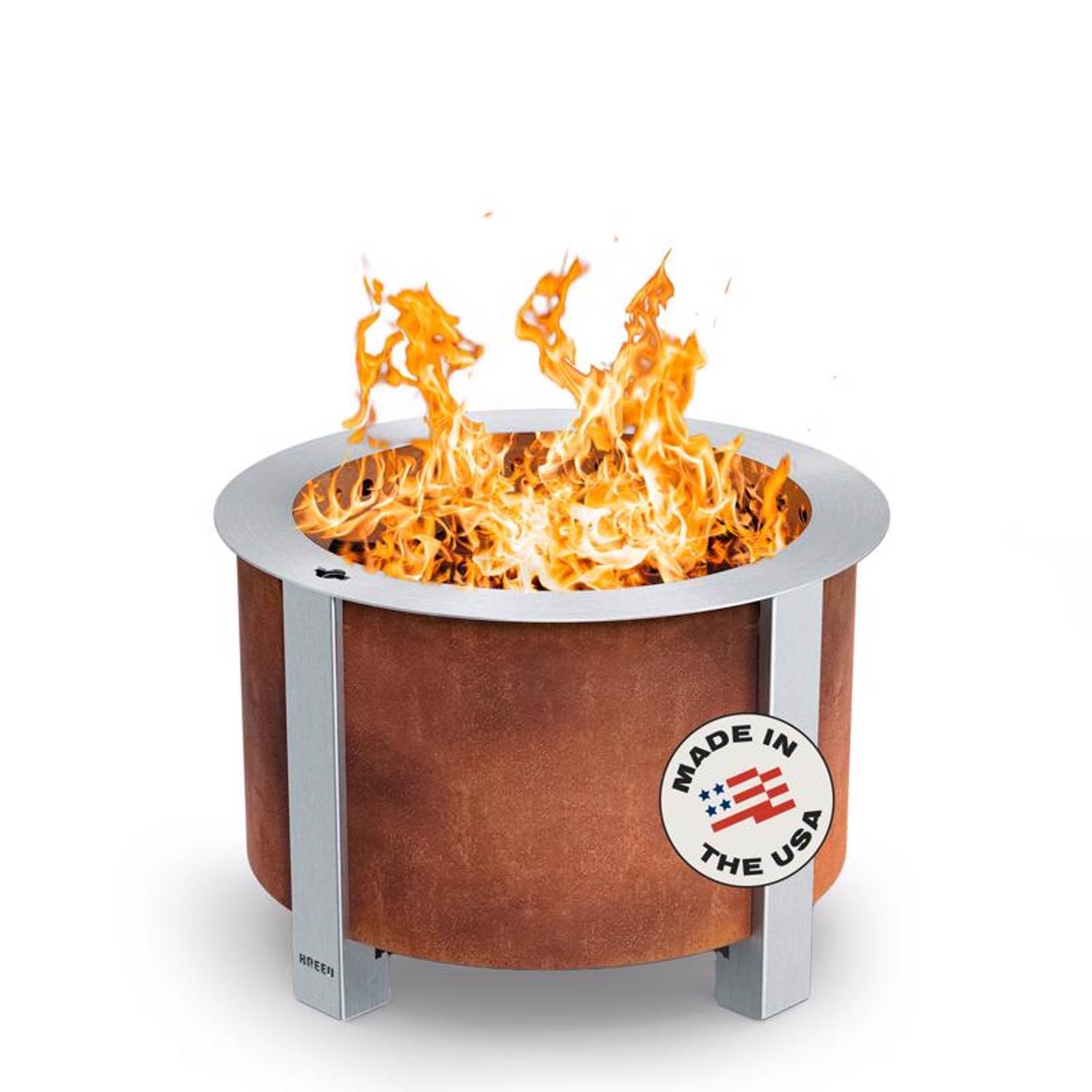 Breeo X Series 19 in. W Corten Steel Outdoor Round Wood Fire Pit