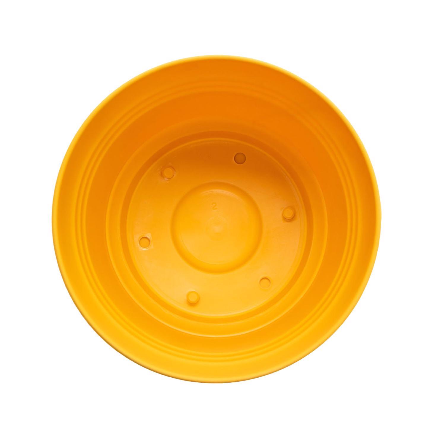 Bloem Saturn 4.5 in. H X 5 in. W Plastic Traditional Planter Yellow
