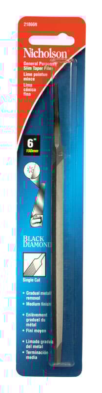 Crescent Nicholson 6 in. L X 1.3 in. W High Carbon Steel Single Cut Slim Taper File 1 pc