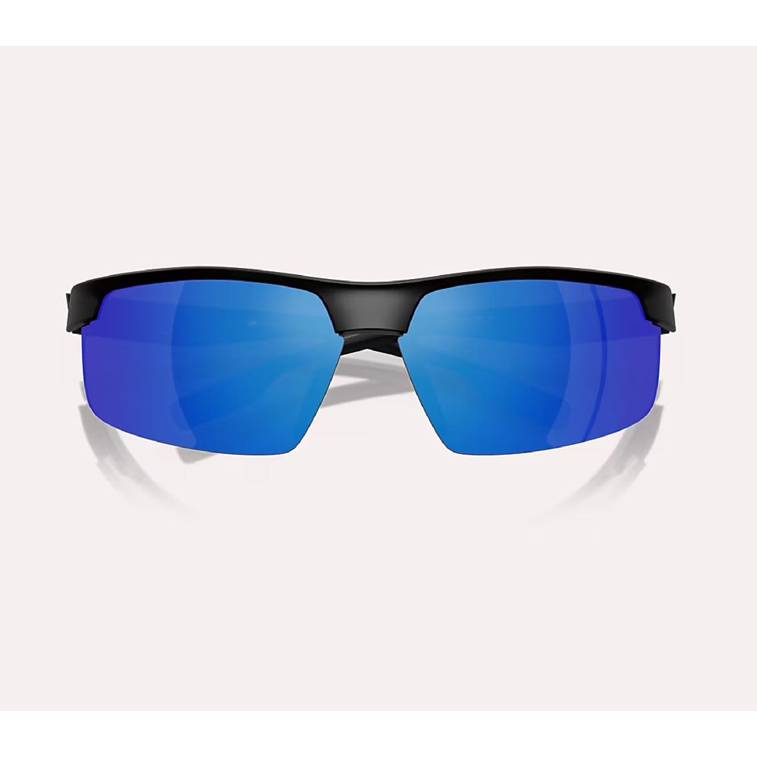 Native Ridge-Runner Crest Sunglasses Men's Matte Black Frame Blue Reflex Lens Polarized Blue Light B