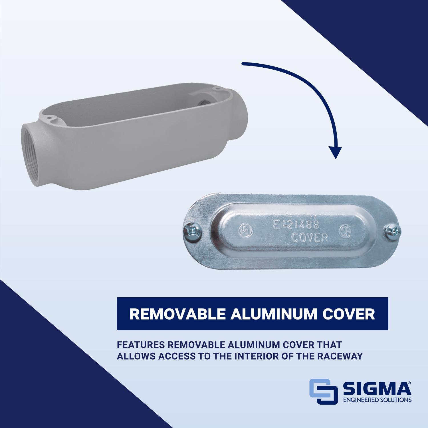 Sigma Engineered Solutions ProConnex 3/4 in. D Die-Cast Aluminum Conduit Body For Rigid 1 pk