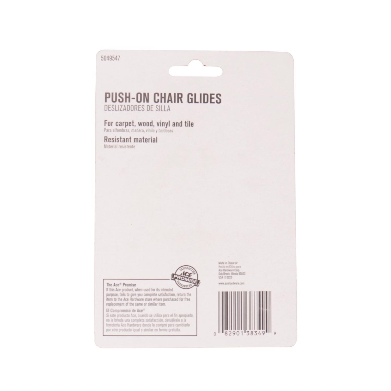 Ace Gray 1 in. Push-On Plastic Chair Glide 8 pk