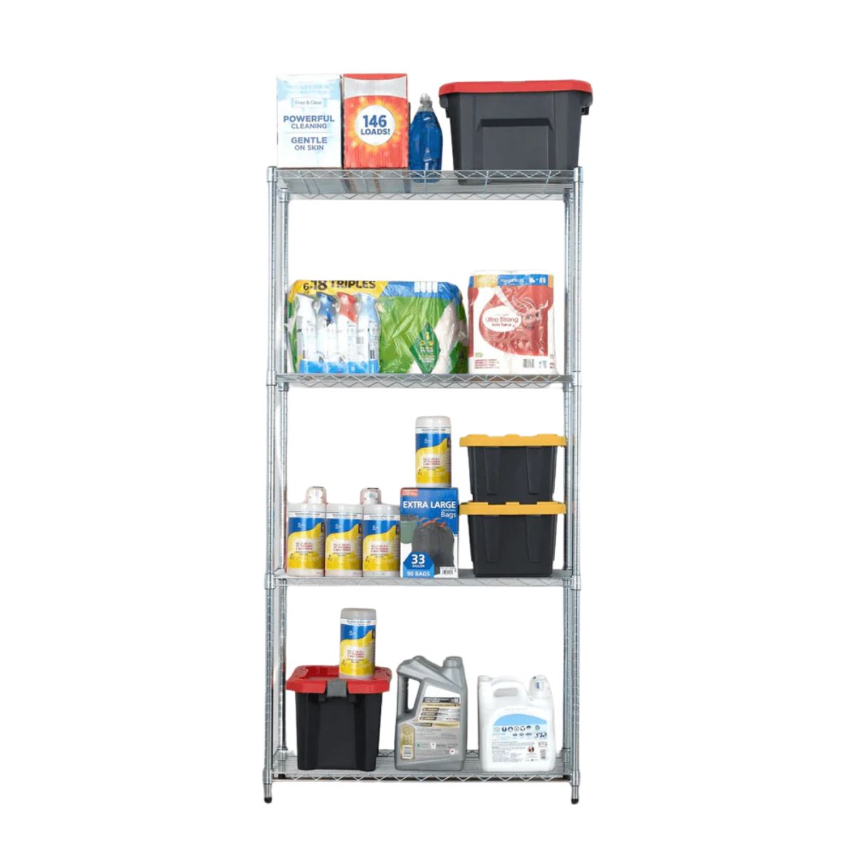 MonsterRax 72 In. H X 36 In. W X 18 In. D Steel 4-Tier Shelving Unit