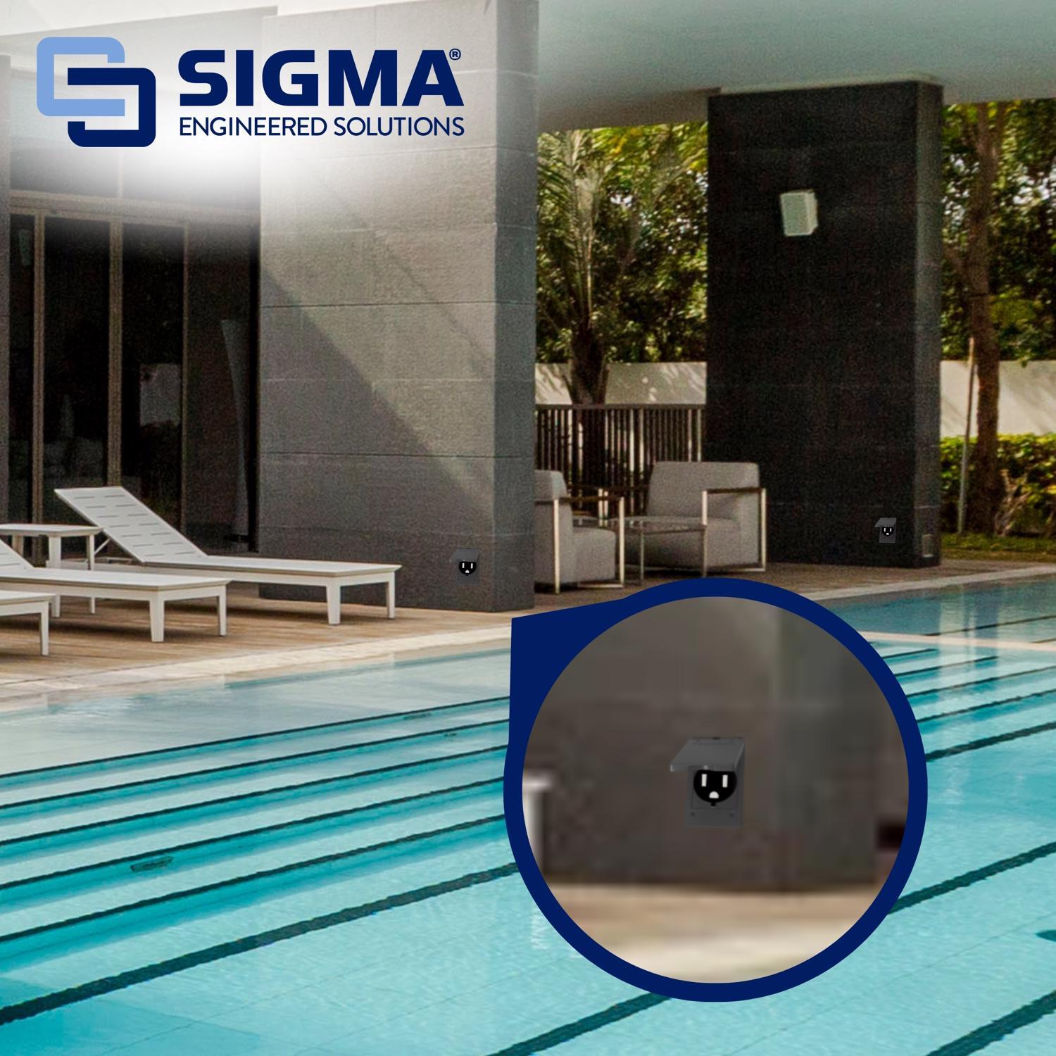 Sigma Engineered Solutions Rectangle Die-Cast Metal 1 gang 4.57 in. H X 2.83 in. W 30/50 Amp Recepta