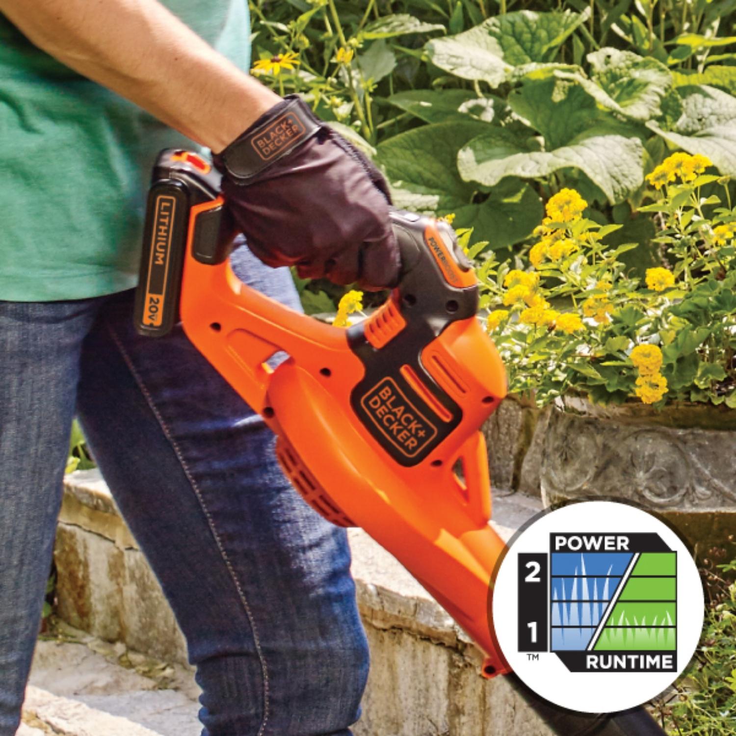 Black+Decker 130 mph 100 CFM 20 V Battery Handheld Sweeper Kit (Battery & Charger)