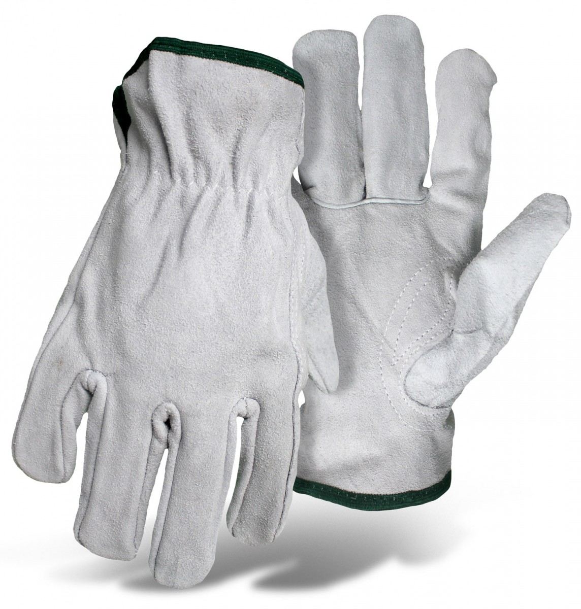 Split Cowhide Leather Driver Gray, size Large