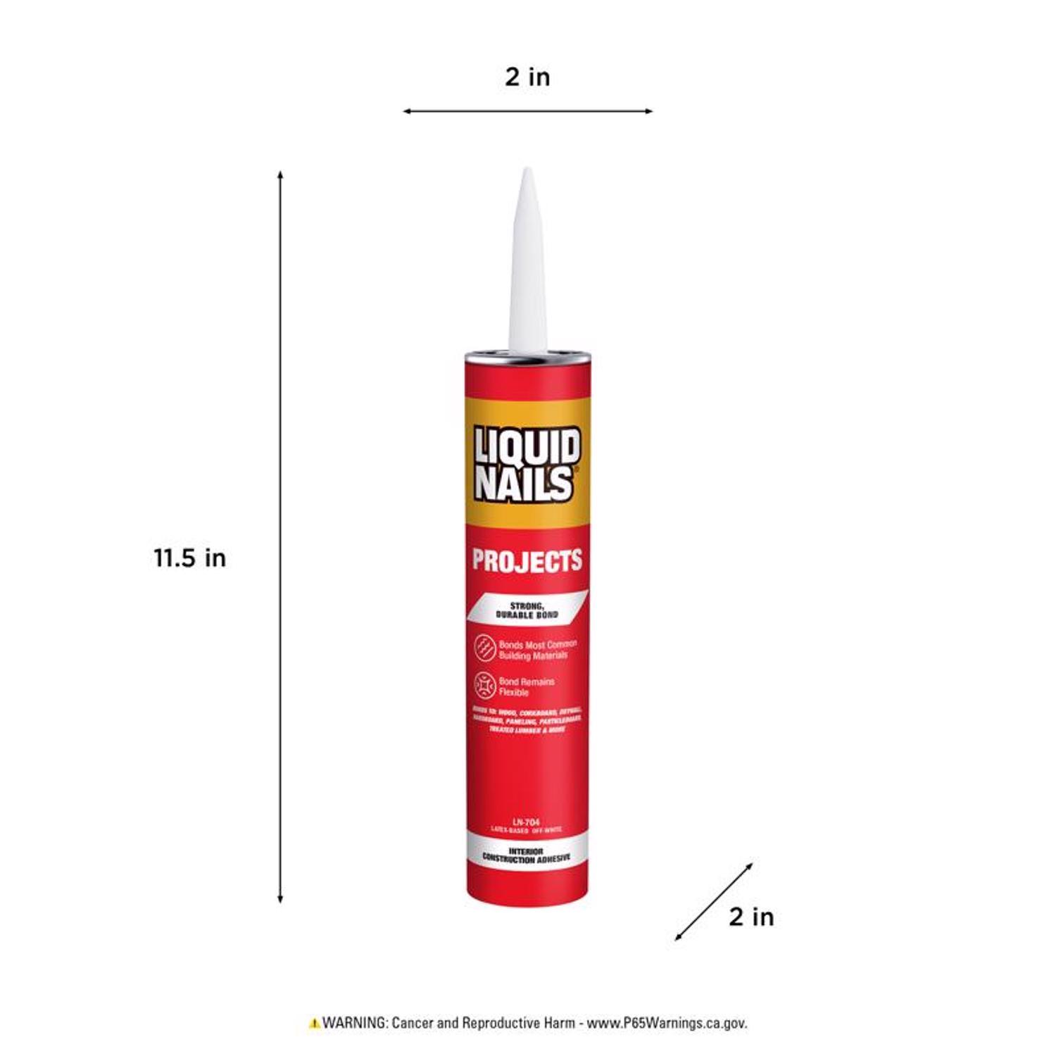 Liquid Nails Interior Projects Acrylic Latex Construction Adhesive 10 oz