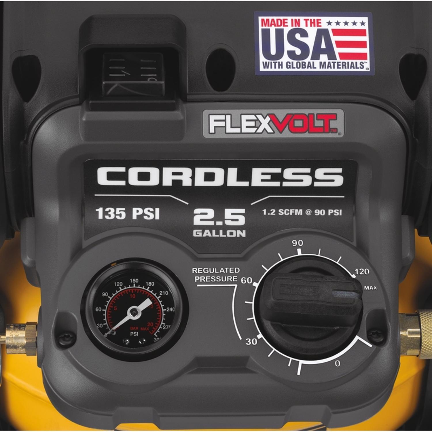 DeWalt 20V MAX 2.5 gal Pancake Portable Air Compressor 135 psi 0.4 HP