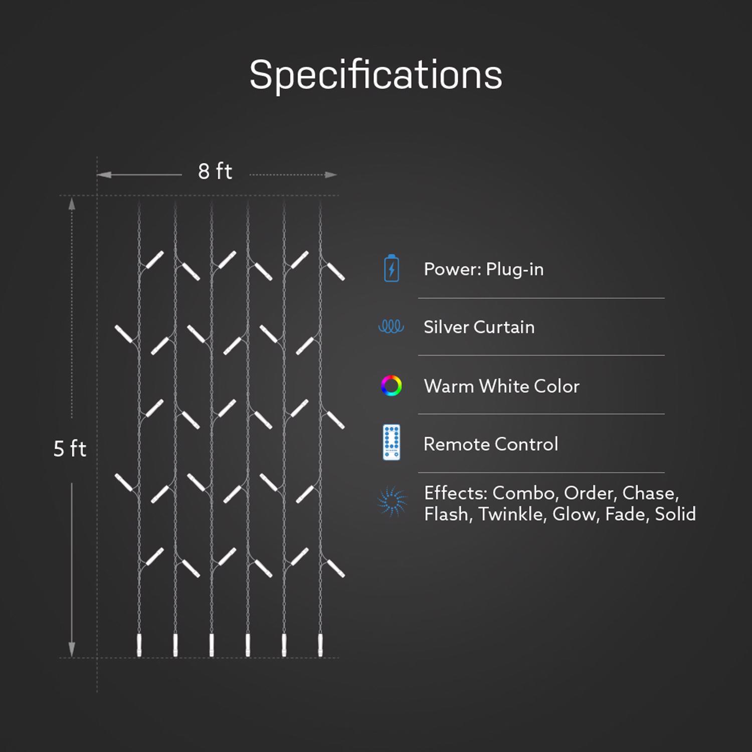 Feit LED String Lights Warm White 5 ft. 120 lights