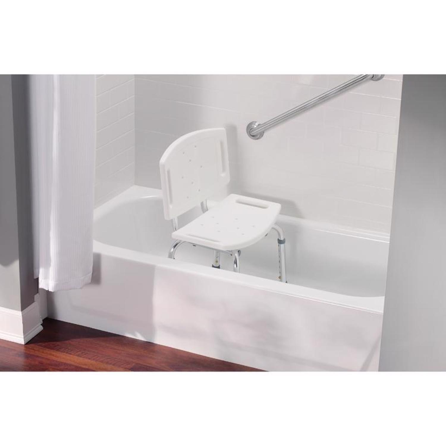 Moen Home Care Chrome White Tub and Shower Chair Plastic 21 H X 19.25 L