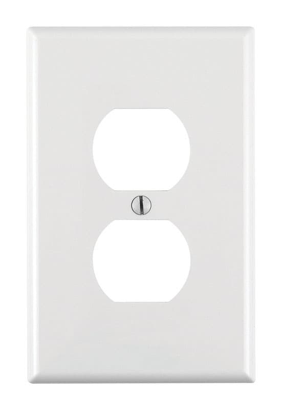 Leviton White 1 gang Nylon Duplex Wall Plate 1 pk