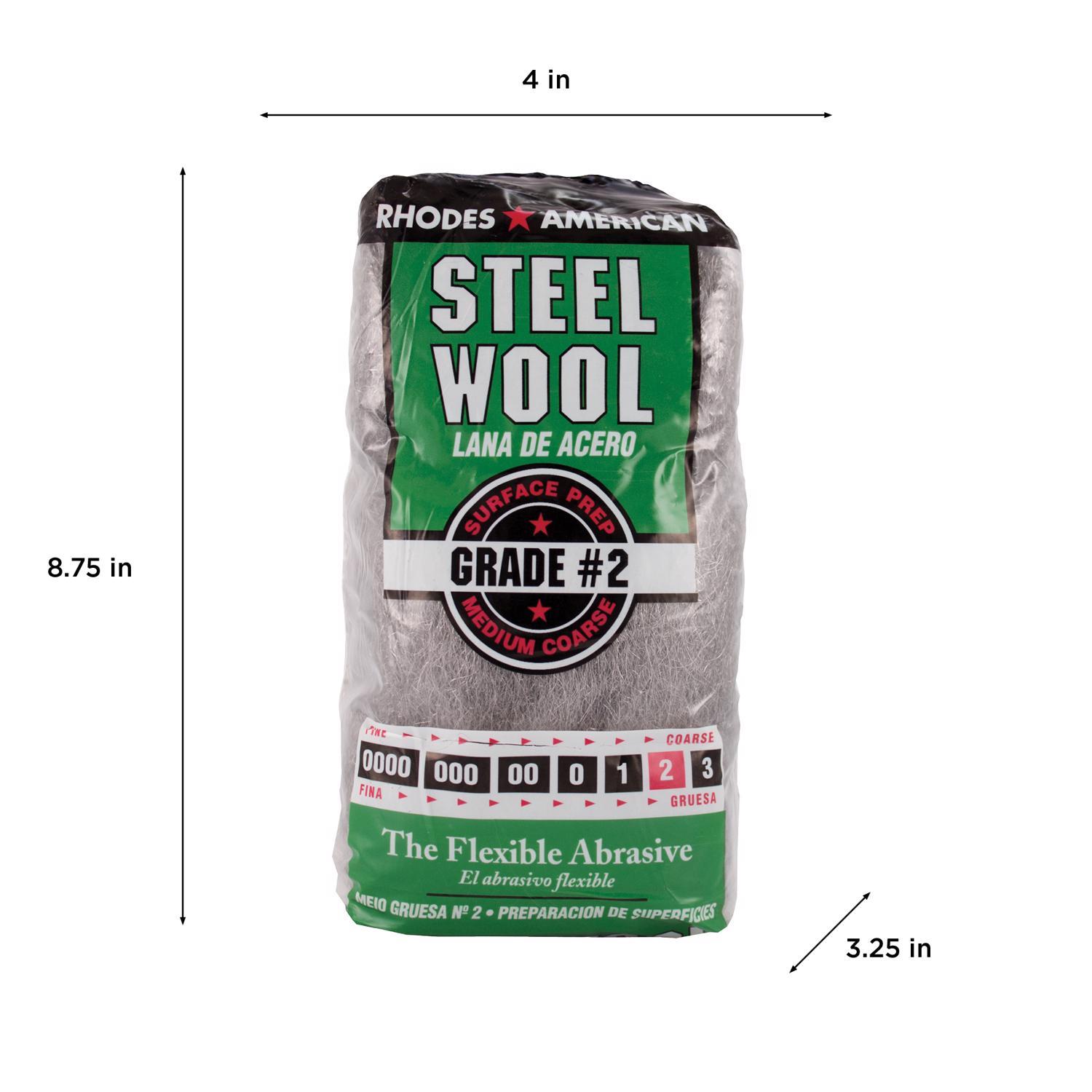 Rhodes American 2 Grade Medium/Coarse Steel Wool Pad 12 pk