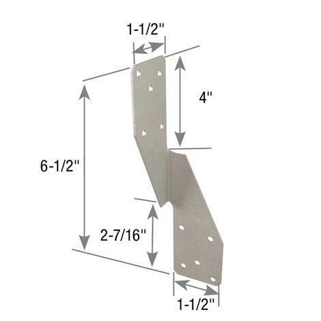USP Hurricane/Seismic Anchor, 6-1/2 in Overall Length, 18 ga Steel