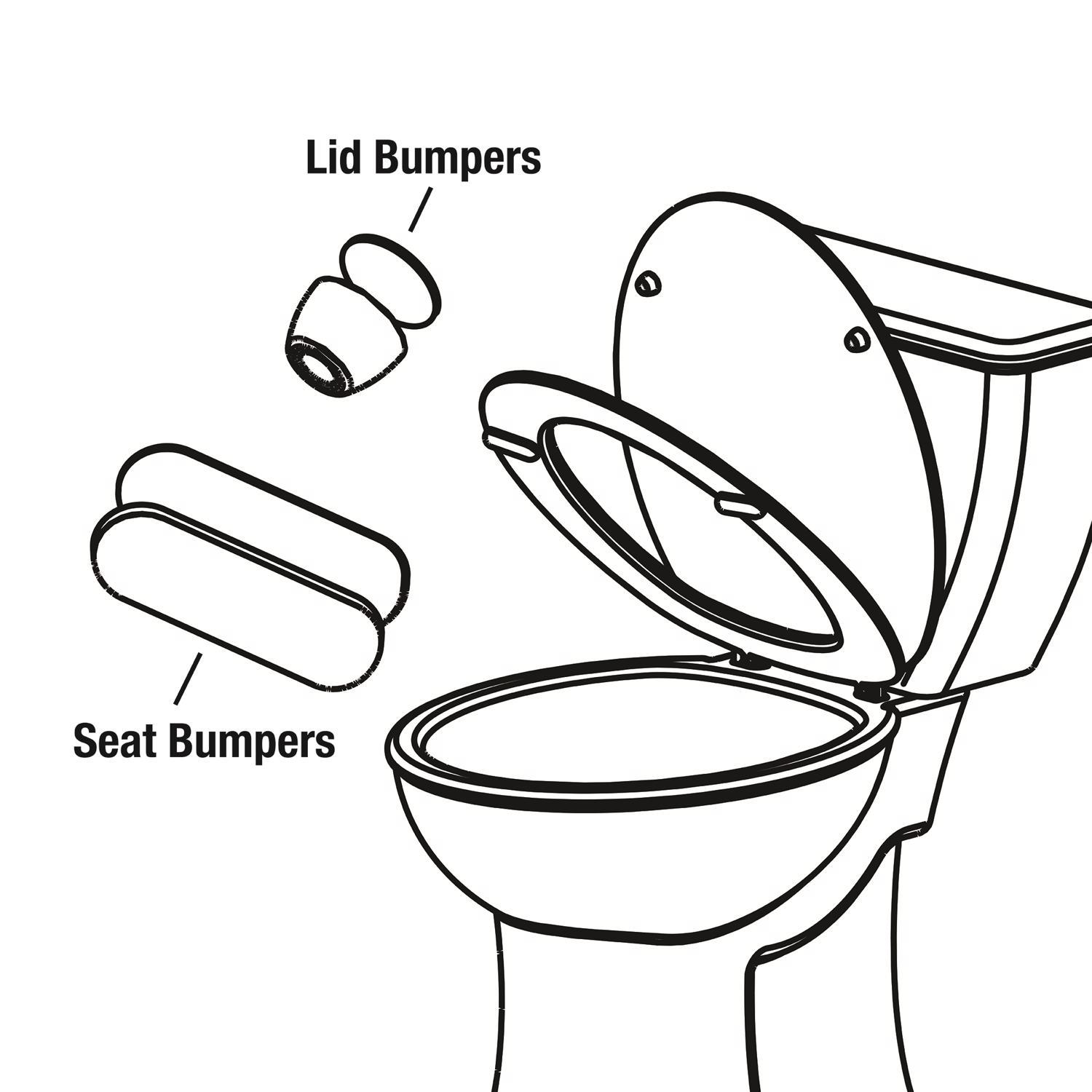Ace Toilet Seat Bumpers White Plastic