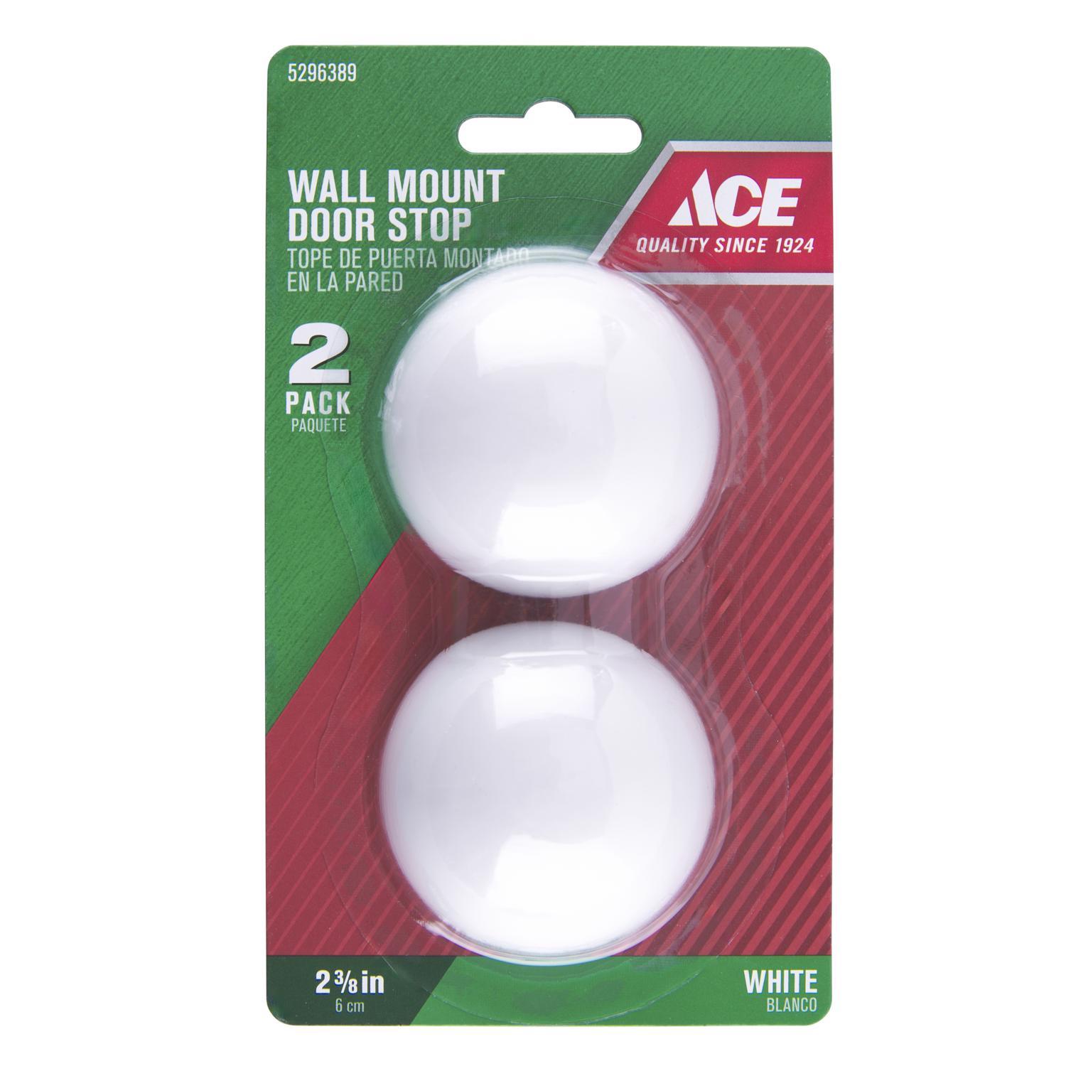 Ace 2-3/8 in. W Rubber White Wall Door Stop Mounts to wall 0 in.
