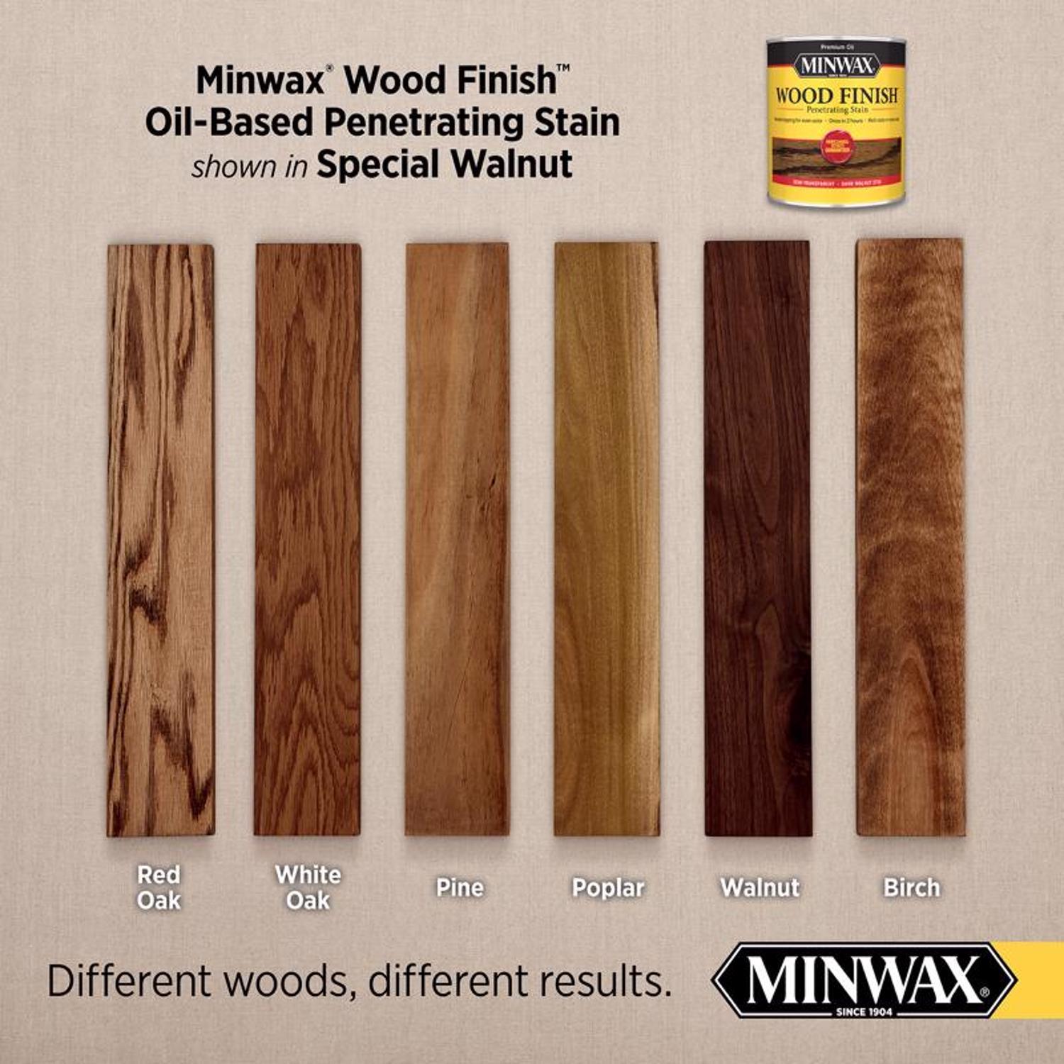 Minwax Wood Finish Semi-Transparent Special Walnut Oil-Based Penetrating Wood Stain 1/2 pt