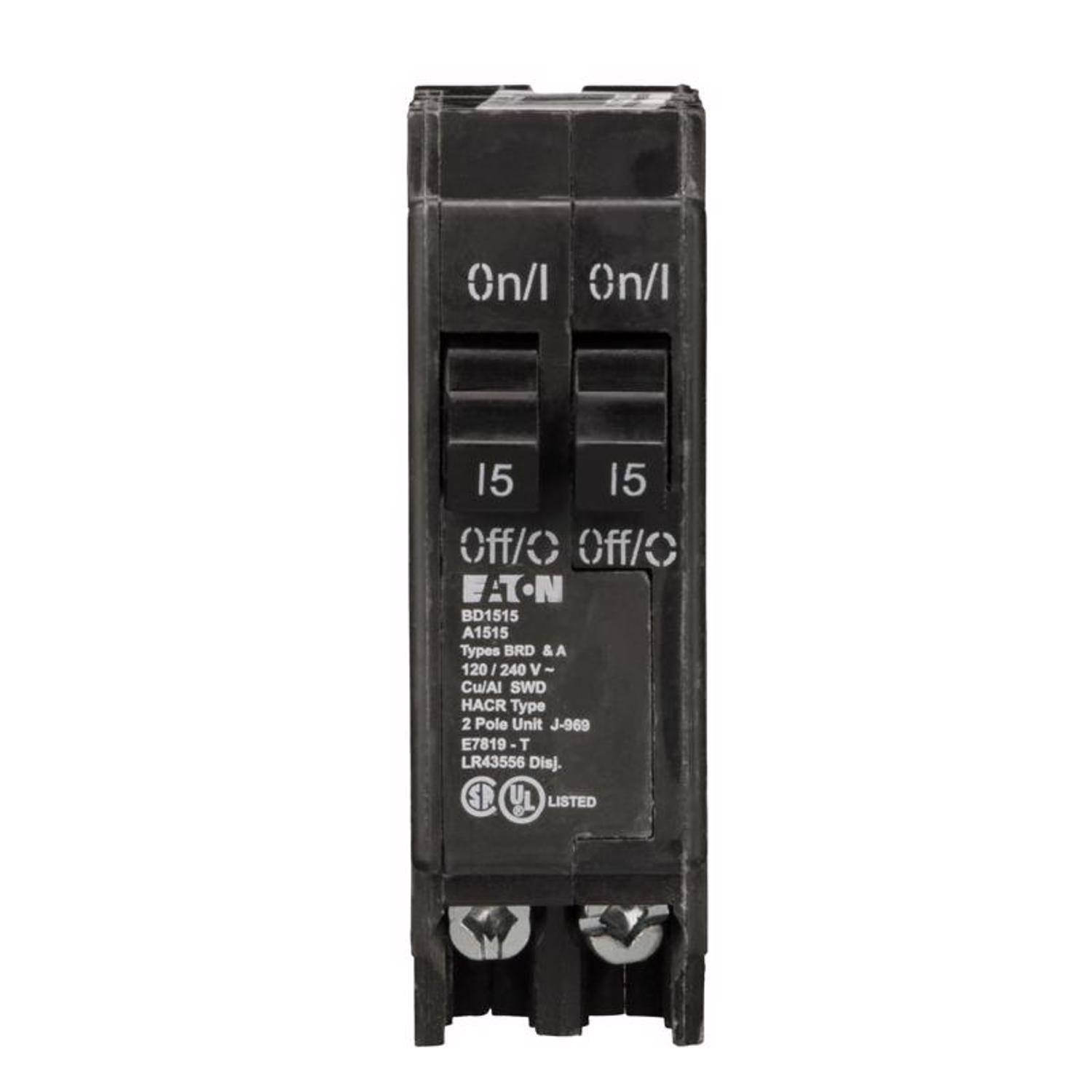 Eaton 15/15 amps Tandem 2-Pole Circuit Breaker
