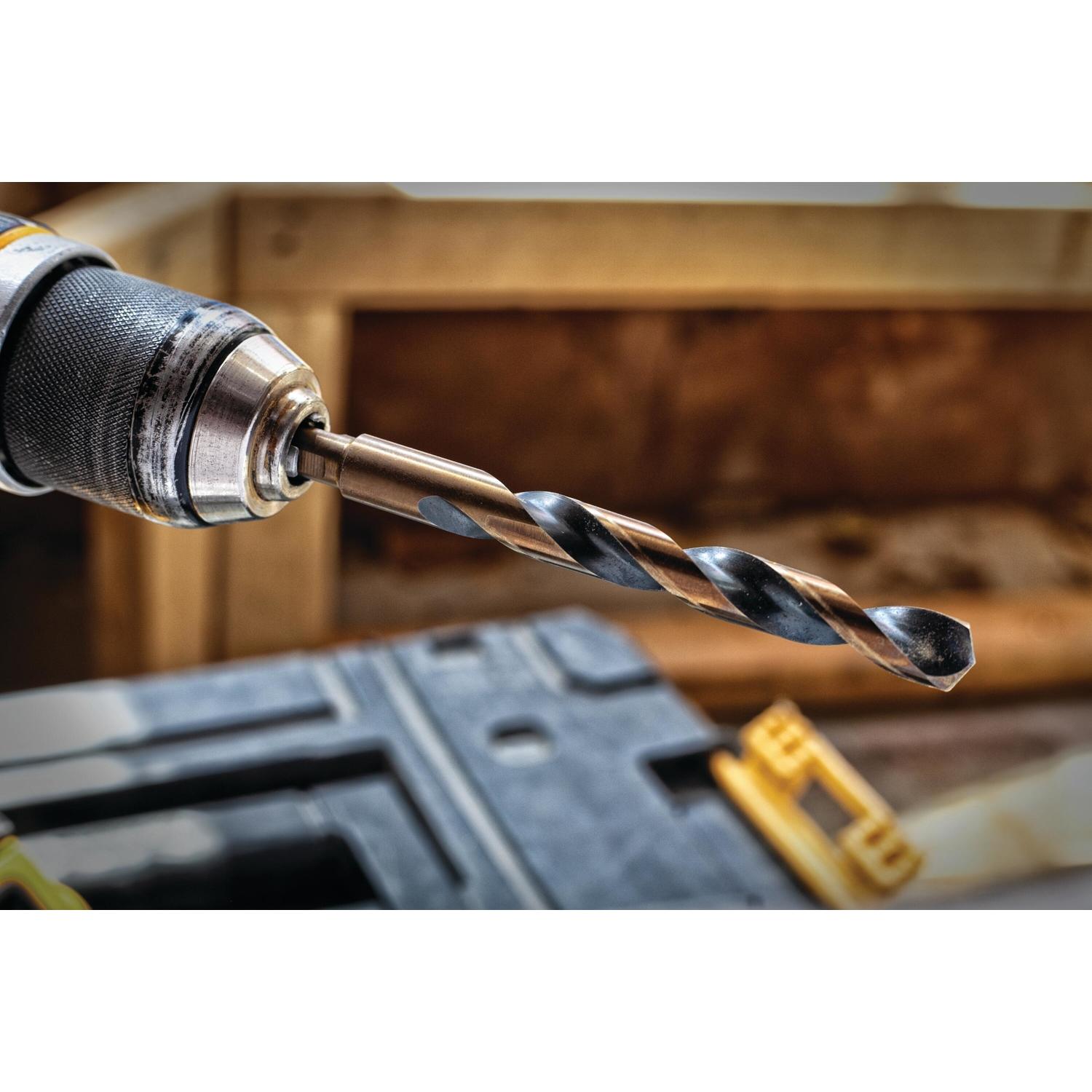 DEWALT Black & Gold 1/2 in. X 6 in. L High Speed Steel Split Point Drill Bit Reduced Round Shank 1 p