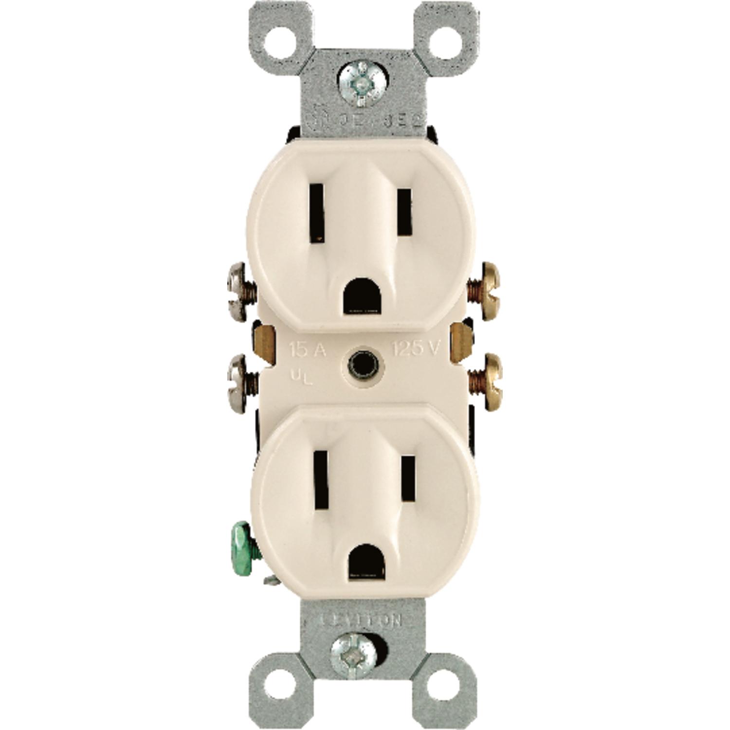 Leviton 15 amps 125 V Duplex Light Almond Outlet 5-15R 1 pk