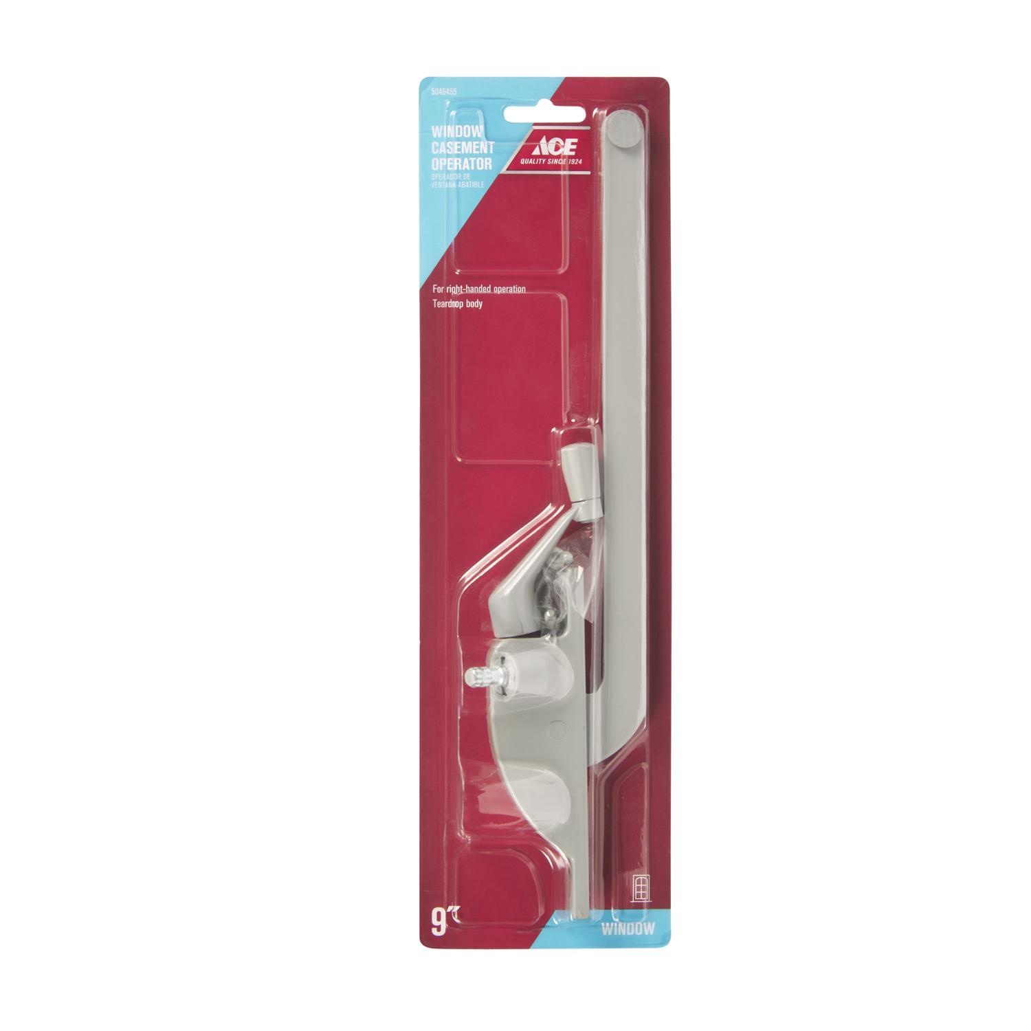 Ace Gray Aluminum Right Single-Arm Casement Operator w/Crank For Jalousie