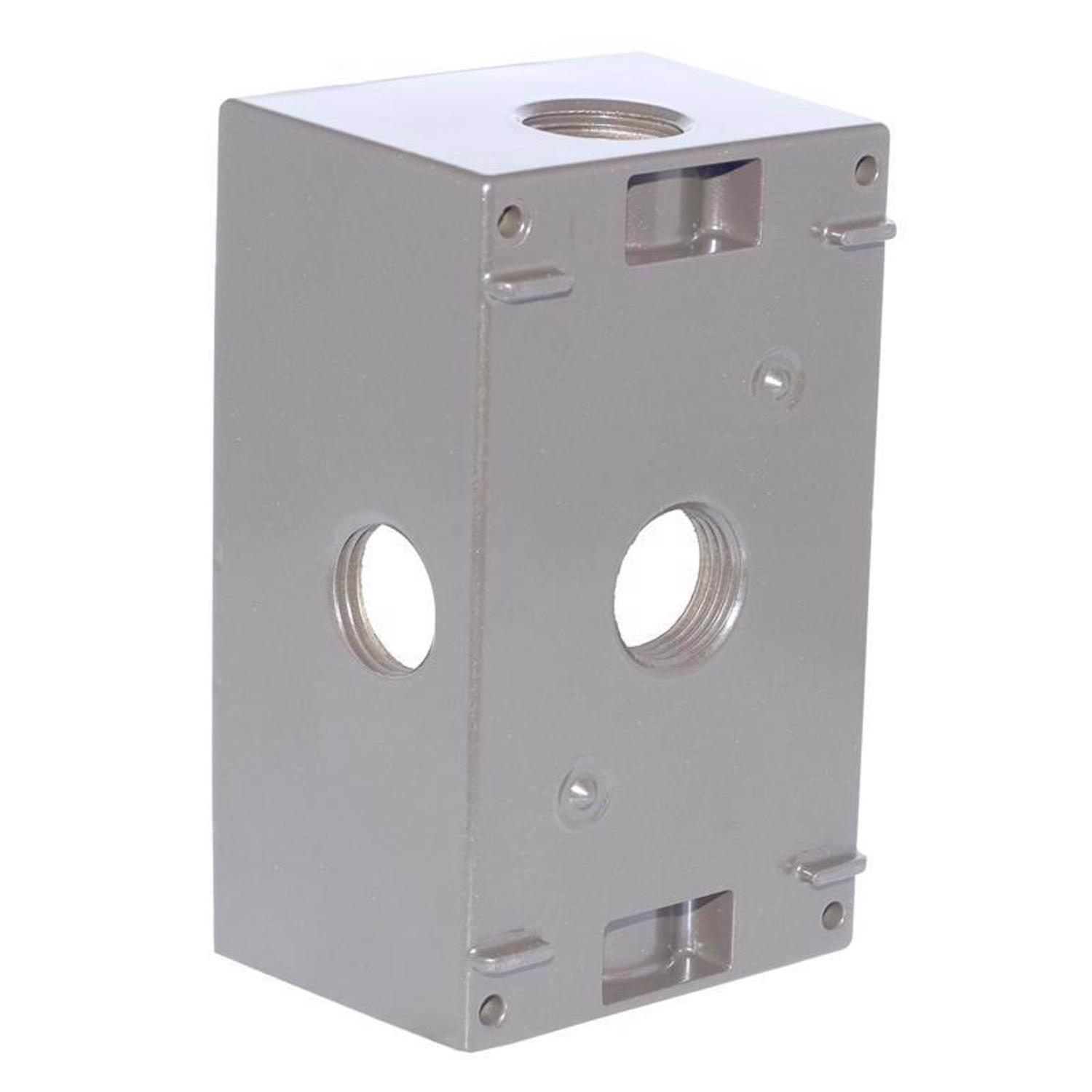 Sigma Engineered Solutions New Work 18.3 cu in Rectangle Die-Cast Metal 1 gang Weatherproof Box Gray