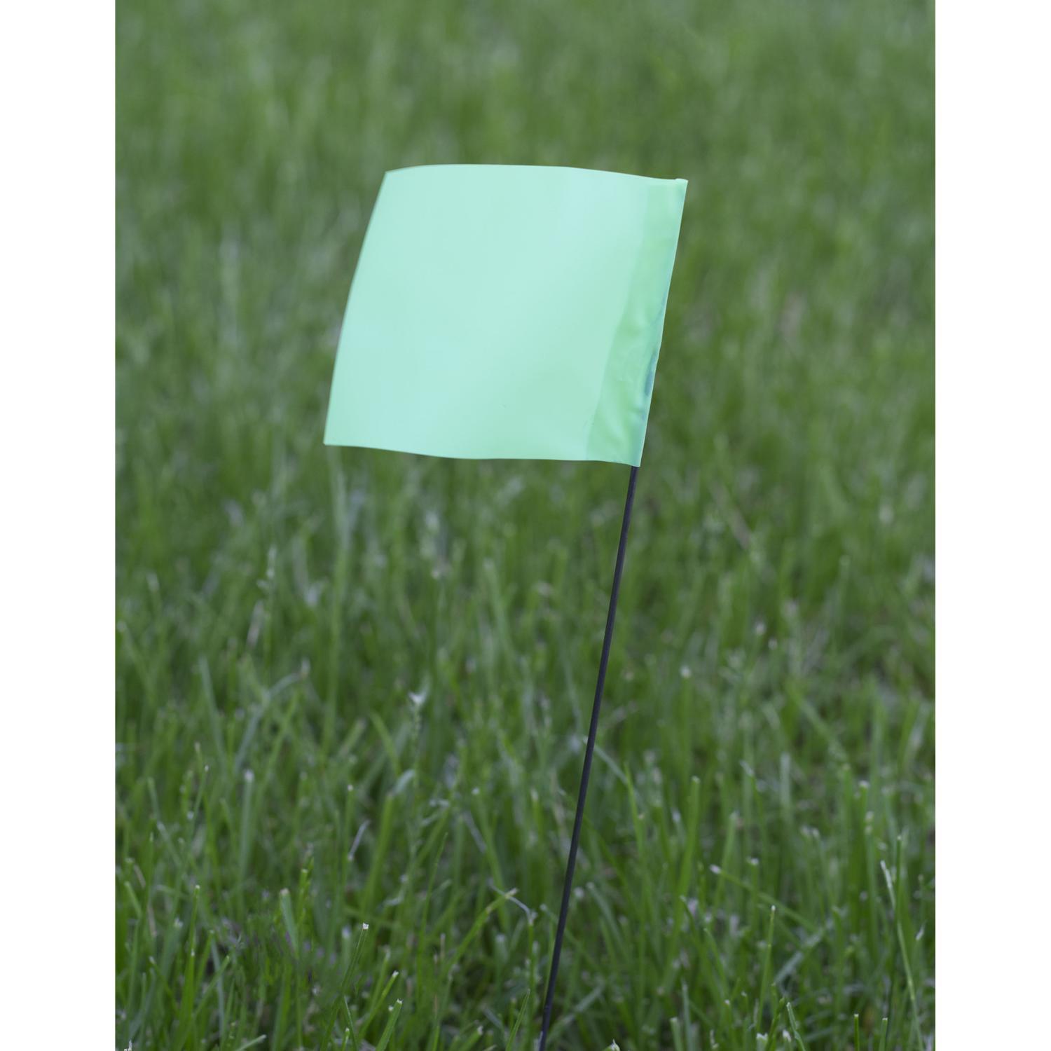 C.H. Hanson 21 in. Fluorescent Lime Marking Flags Polyvinyl 100 pk