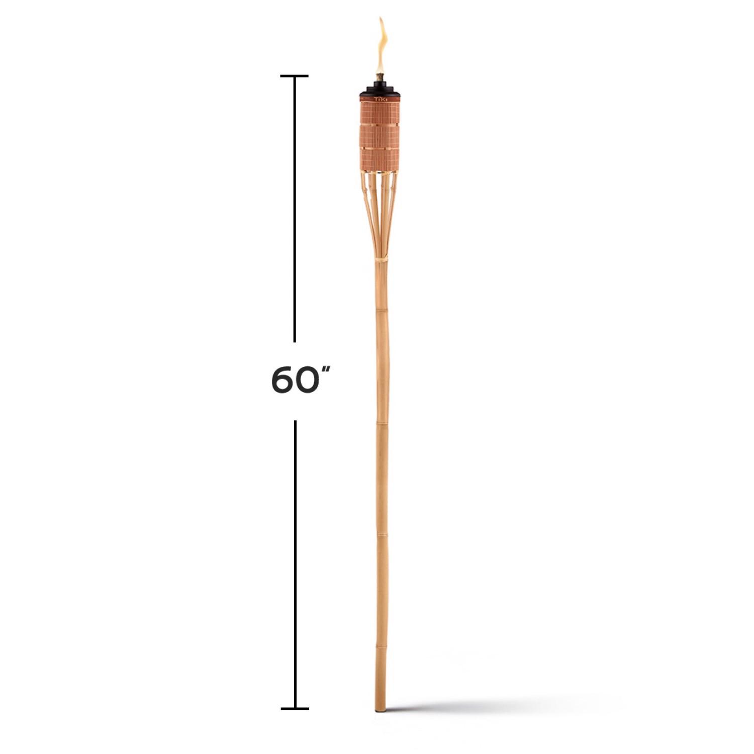TIKI Easy Pour Brown Bamboo 60 in. Tiki Outdoor Torch 1 Pack