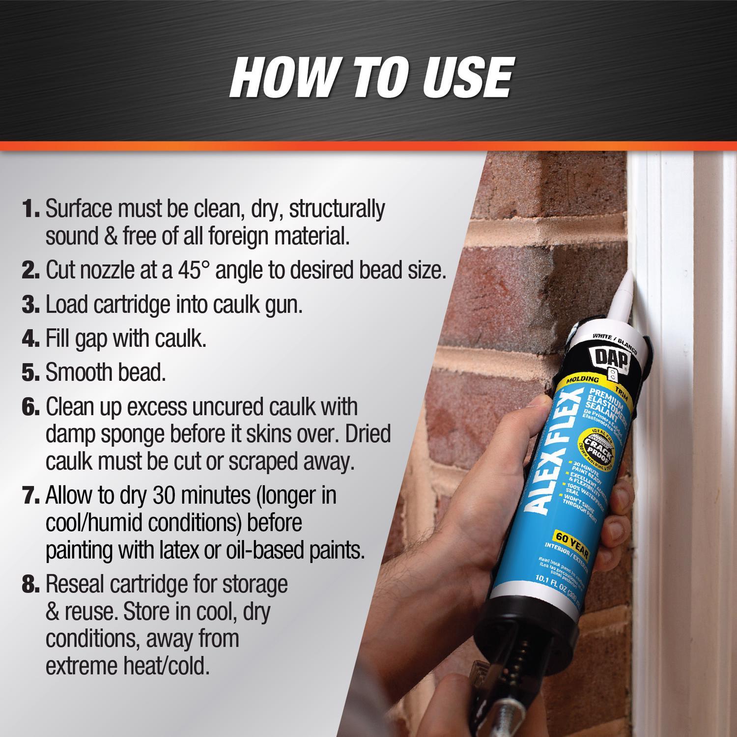 DAP Alex Flex White Acrylic Latex Interior Molding and Trim Sealant 10.1 oz