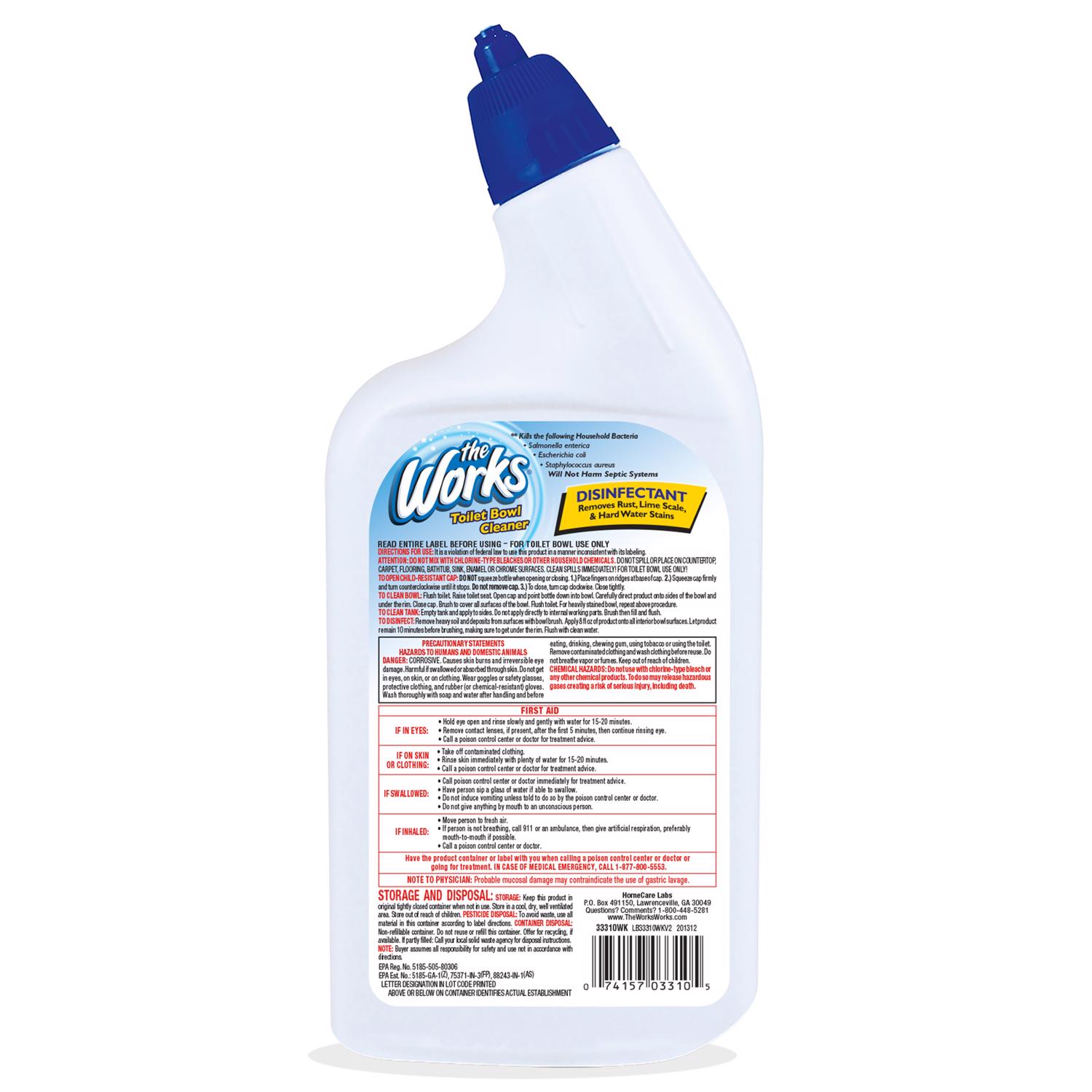 The Works No Scent Toilet Bowl Cleaner 32 oz Liquid