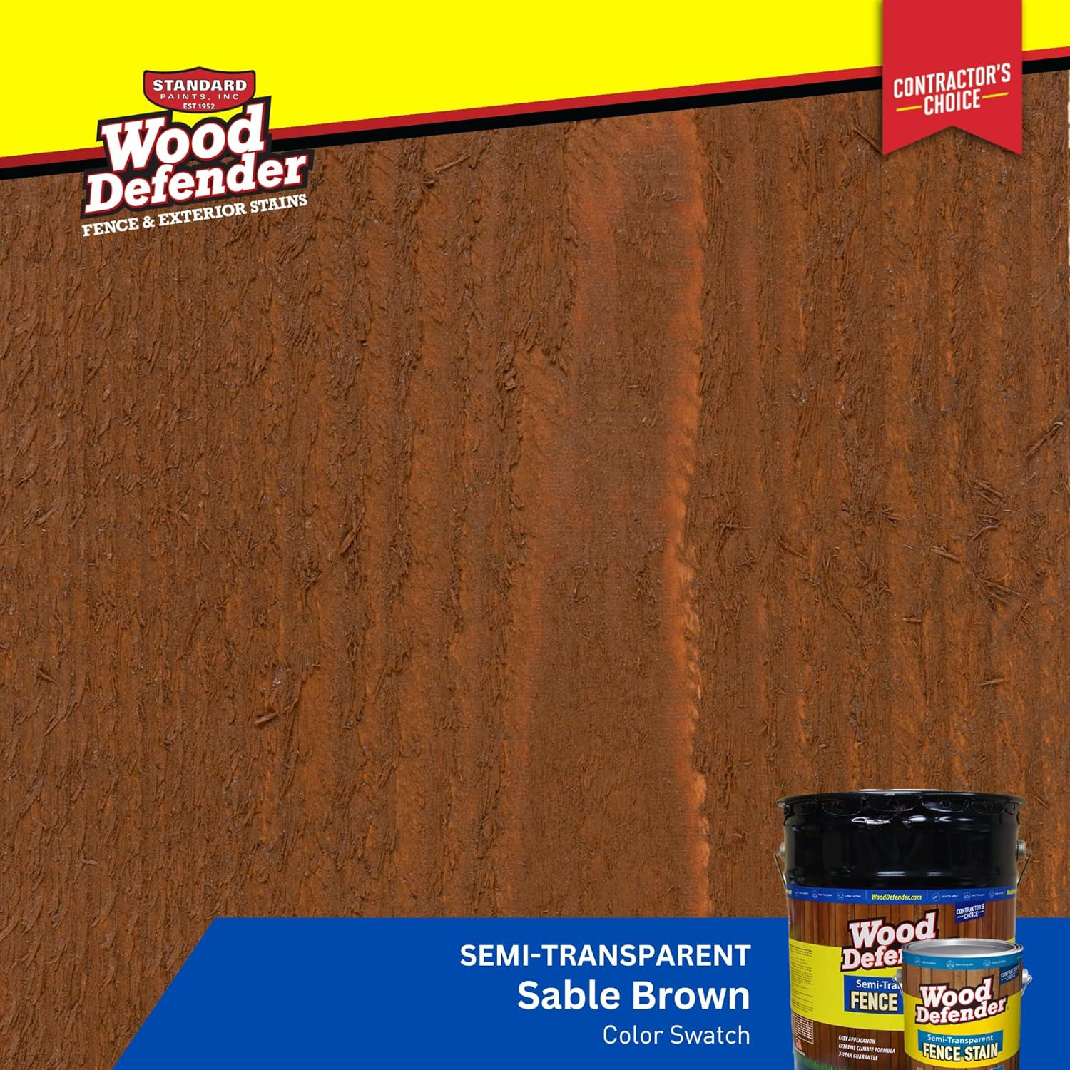 Wood Defender Semi-Transparent Fence Stain Sable Brown Gallon