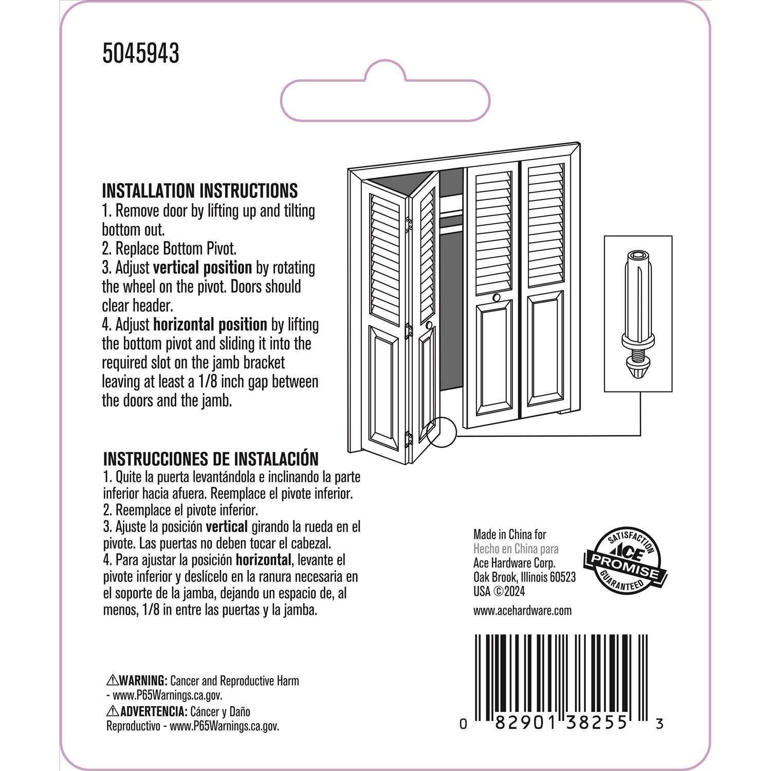 Ace Steel Bifold Pivot 0.5 L X 2 in. H 2 pk
