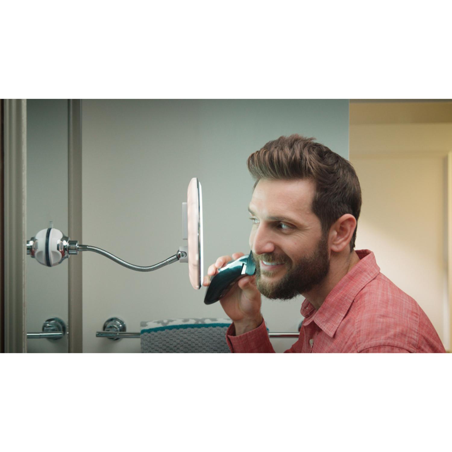 Nubrilliance As Seen On Tv 14.5in. H x 7in. W Flexible Led Vanity Mirror Silver