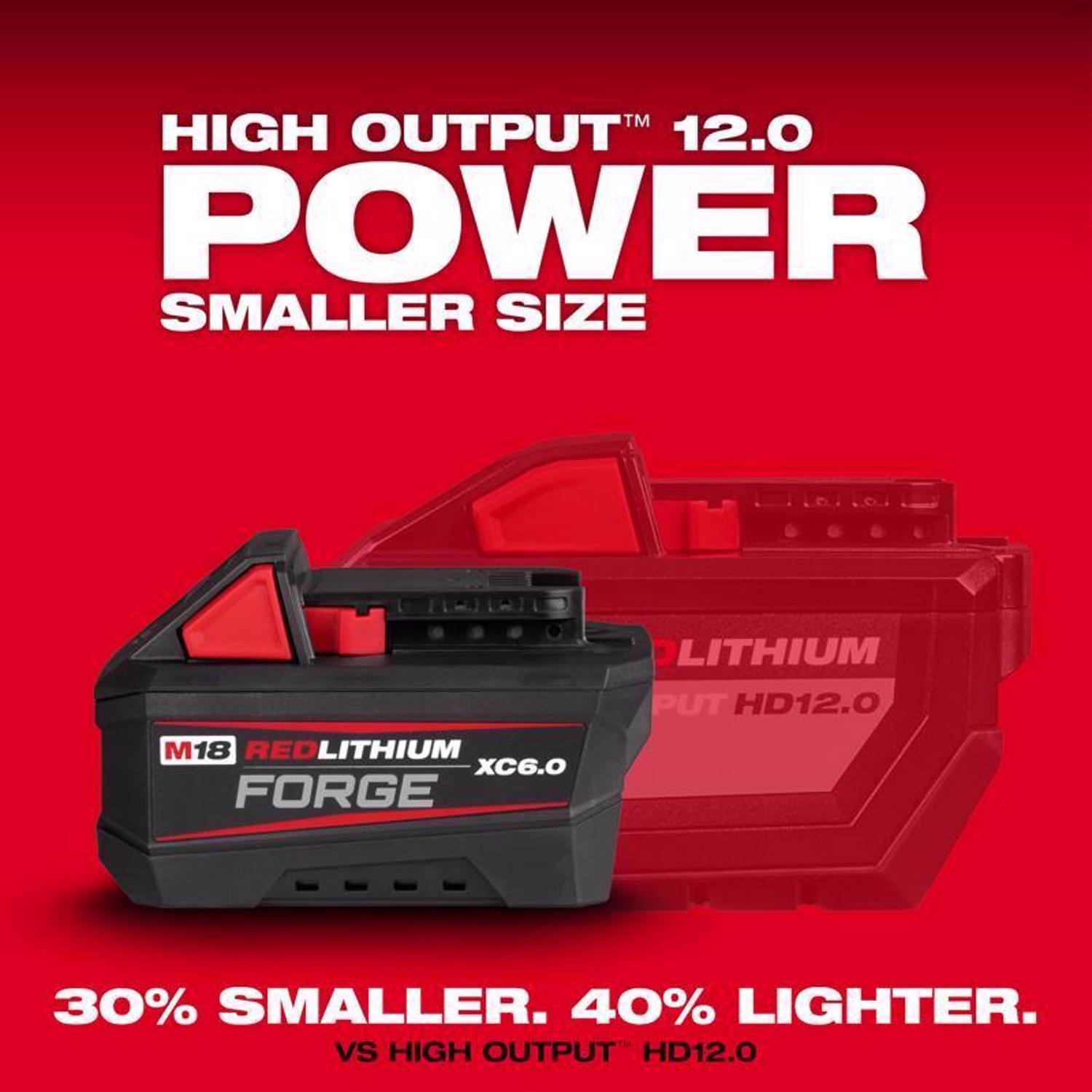 Milwaukee 18V M18 Redlithium FORGE XC6.0 6 Ah Lithium-Ion Battery 1 pc