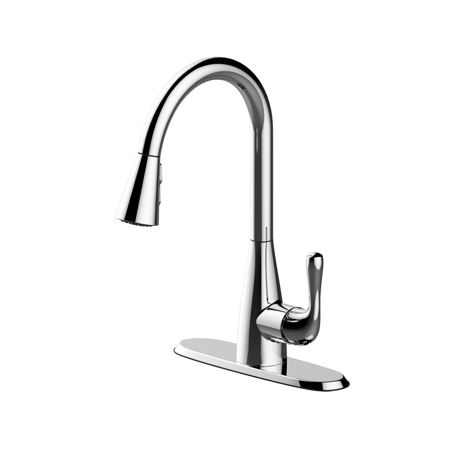 OakBrook Vela One Handle Chrome Kitchen Faucet