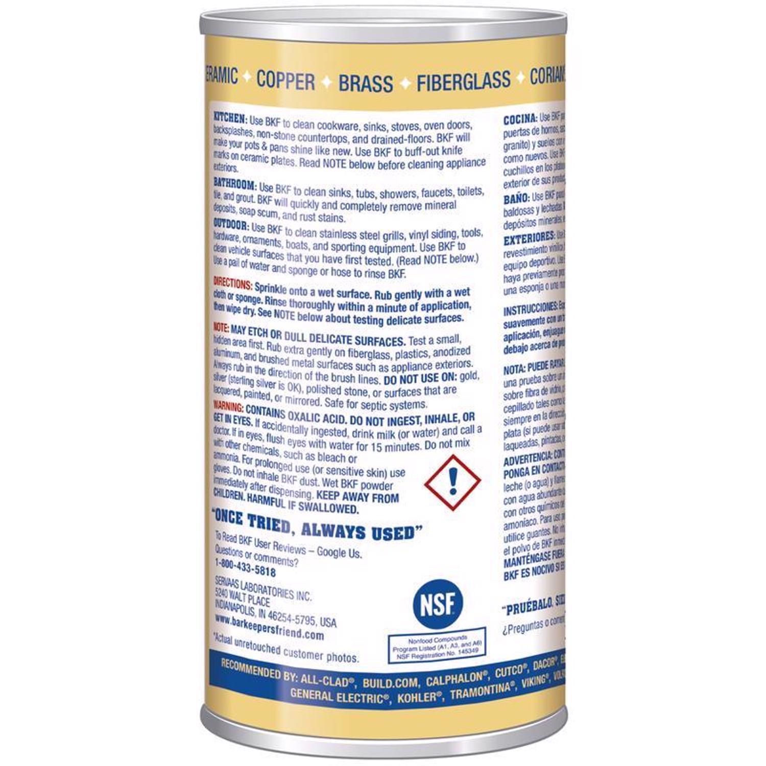 Bar Keepers Friend No Scent Stainless Steel Cleaner & Polish 15 oz Powder