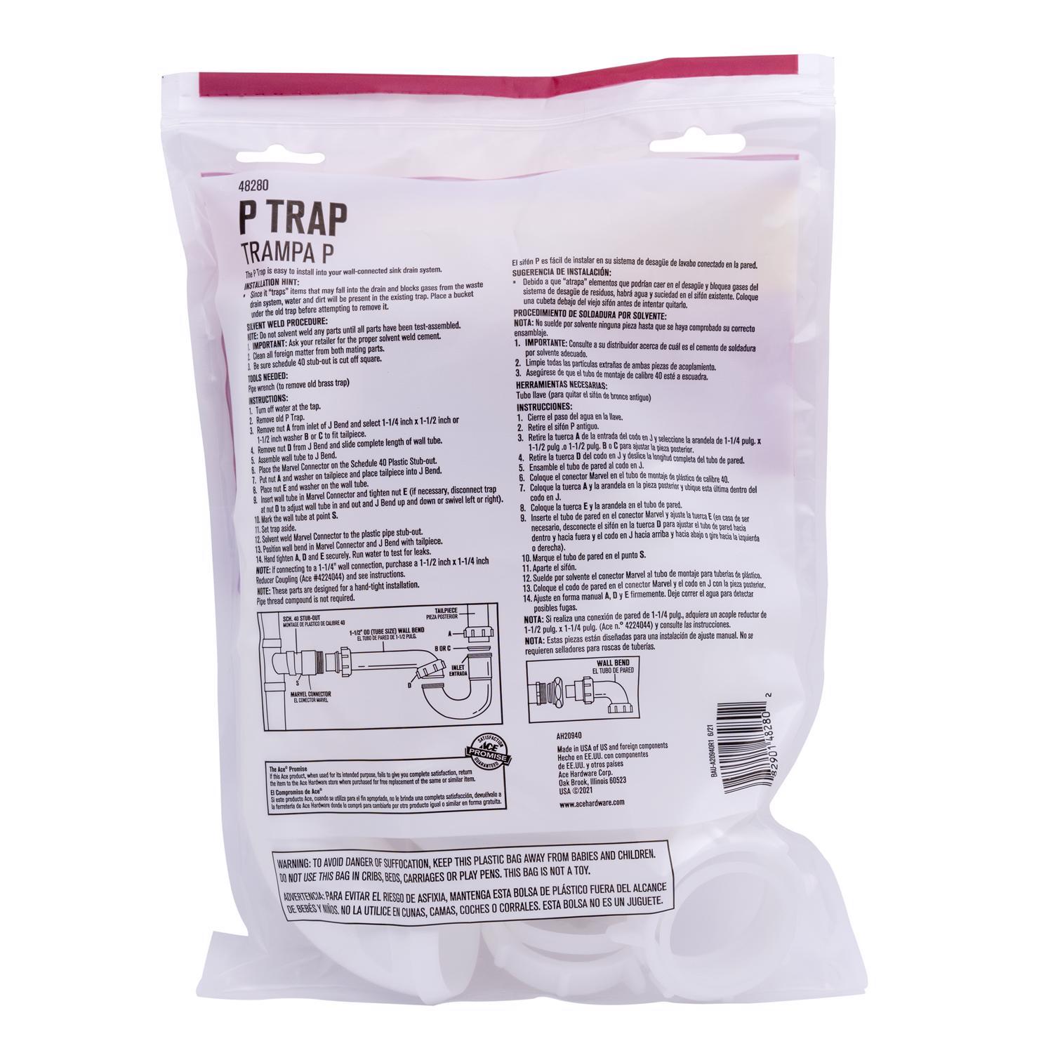 Ace 1-1/2 in. D Plastic P-Trap